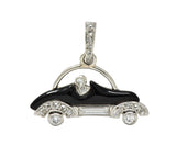 Cartier Art Deco Diamond Enamel Platinum Antique Car Automobile Charm