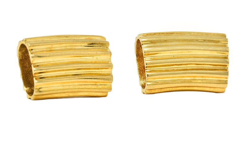 Aldo Cipullo 1970's 18 Karat Yellow Gold Vintage Rigatoni Earrings