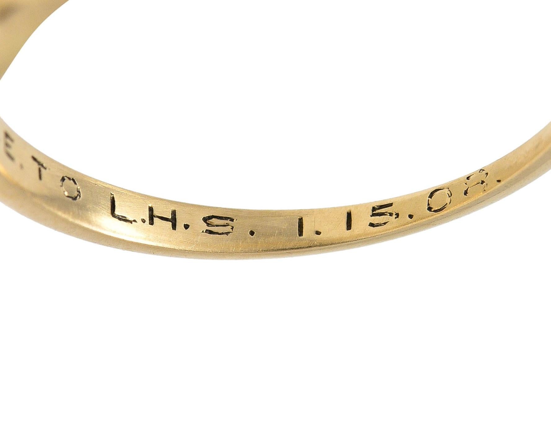 1.00 CTW Old European Antique Diamond 14K Yellow Gold Solitaire Engagement Ring