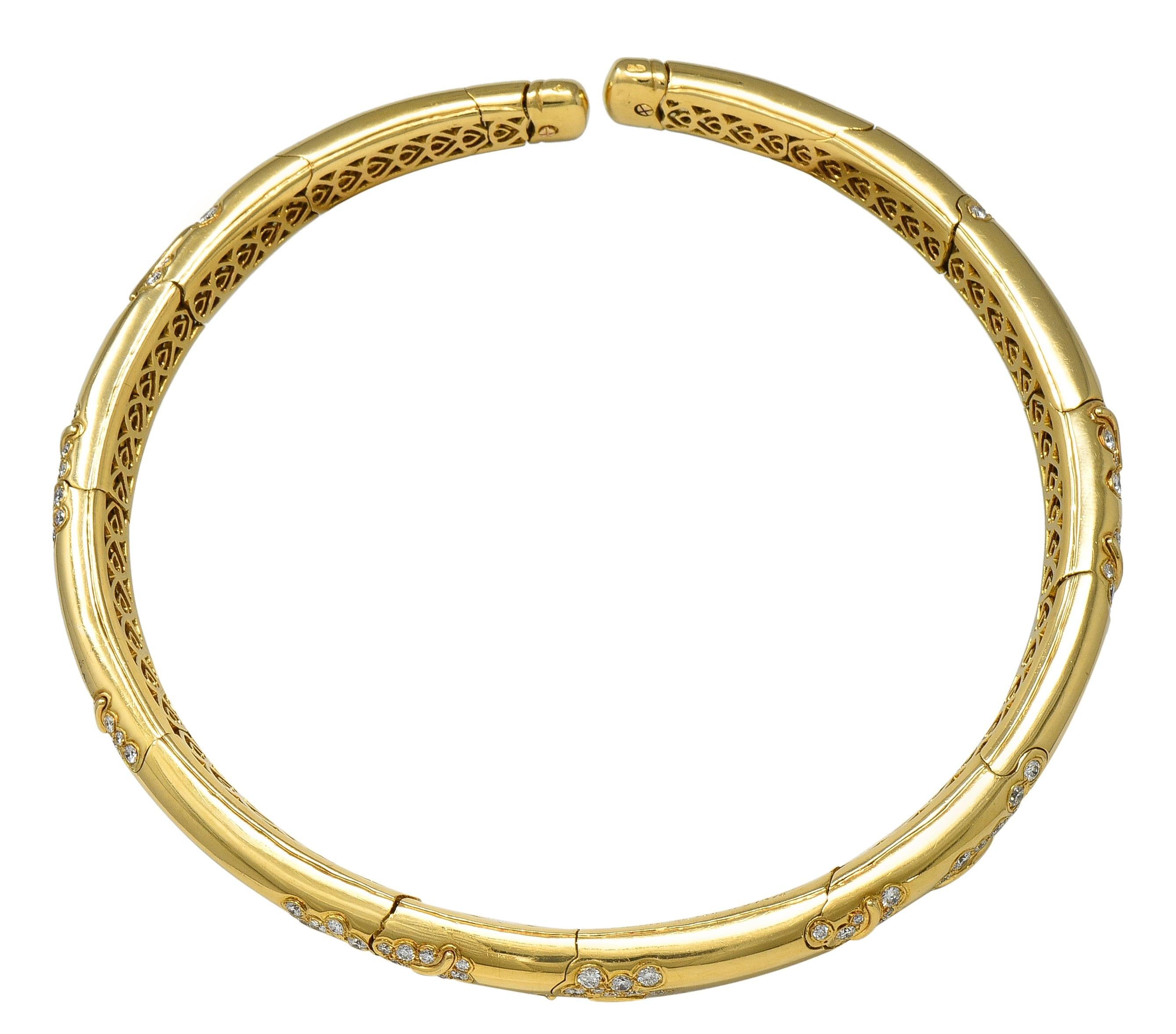 Marina B. 1986 French 7.44 CTW Diamond 18K Gold Vintage Écume Choker Neklace