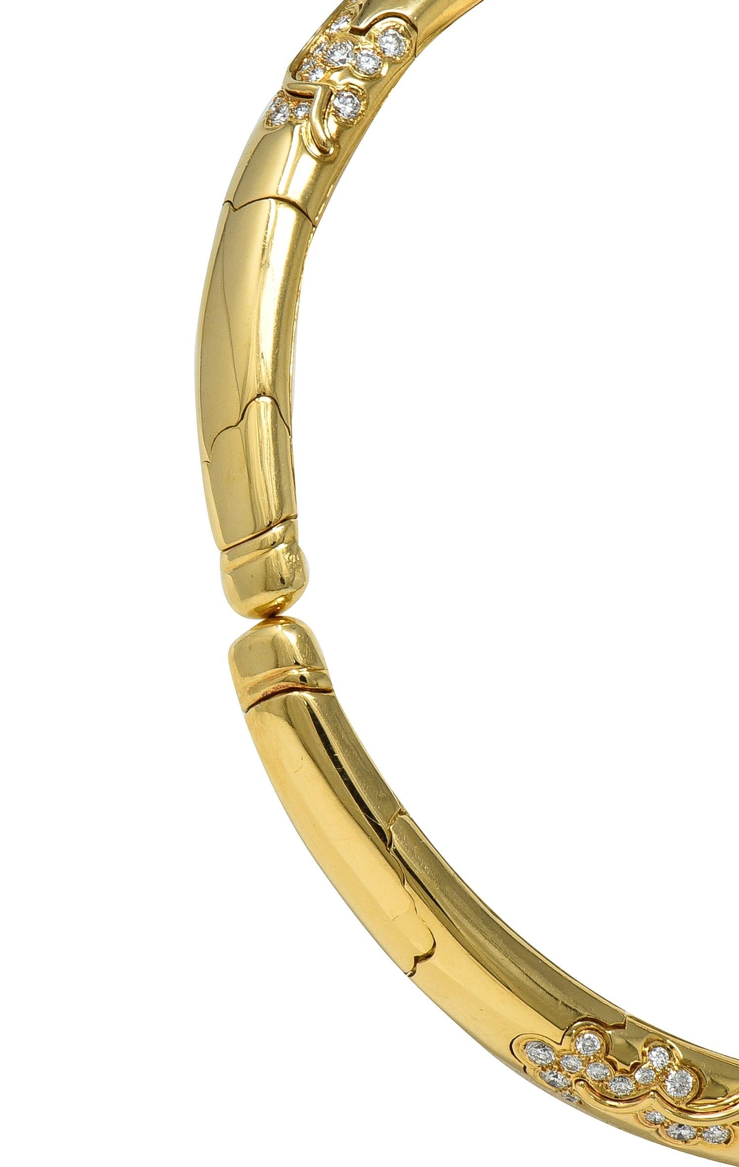 Marina B. 1986 French 7.44 CTW Diamond 18K Gold Vintage Écume Choker Neklace