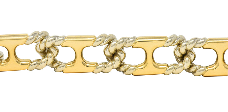 Van Cleef & Arpels 1972 18K Two-Tone Gold Twisted Rope Vintage Link Bracelet