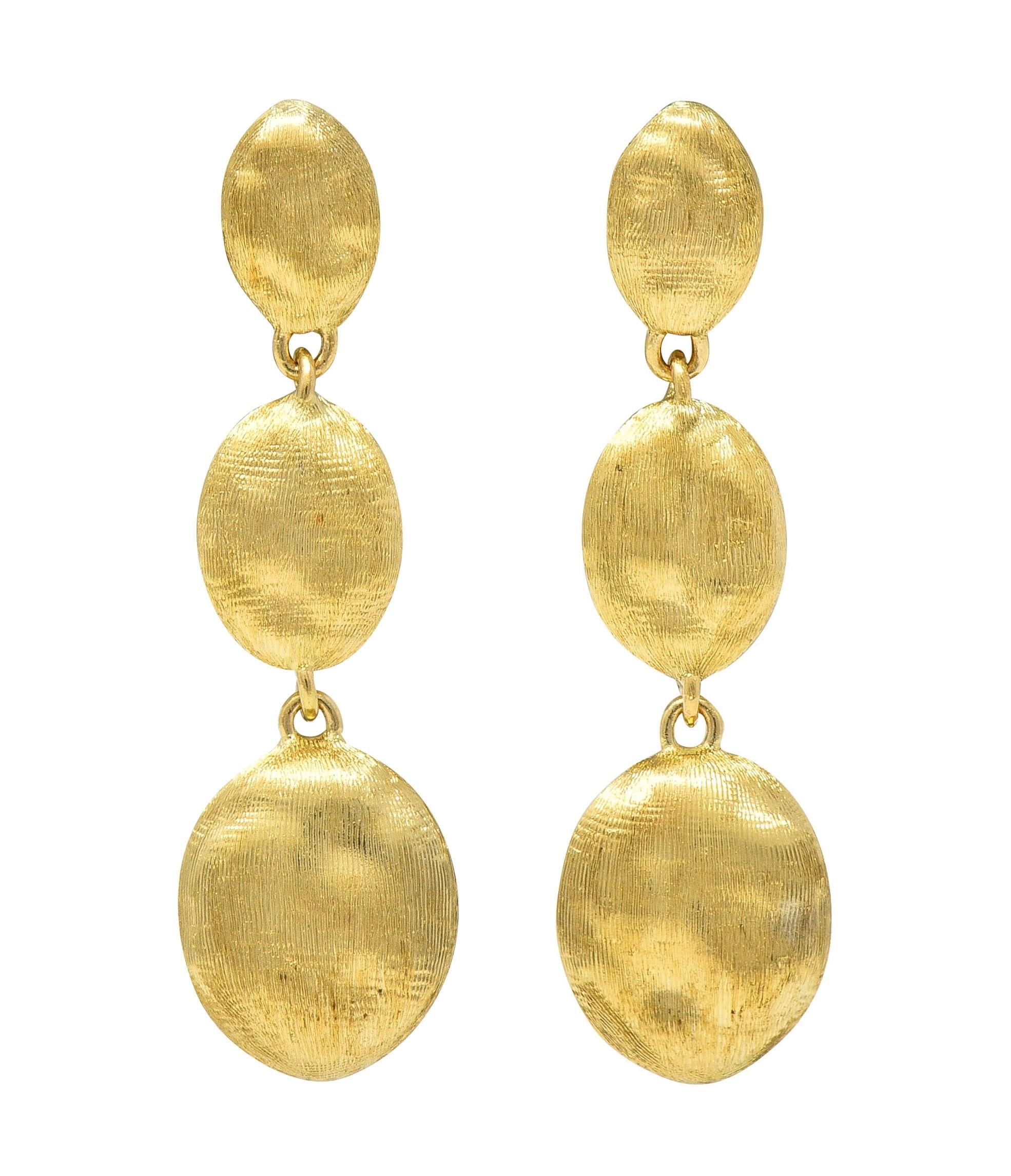 Marco Bicego Brushed 18 Karat Yellow Gold Siviglia Drop Earrings