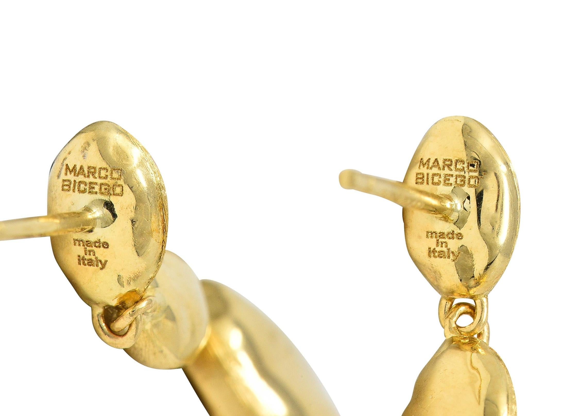 Marco Bicego Brushed 18 Karat Yellow Gold Siviglia Drop Earrings