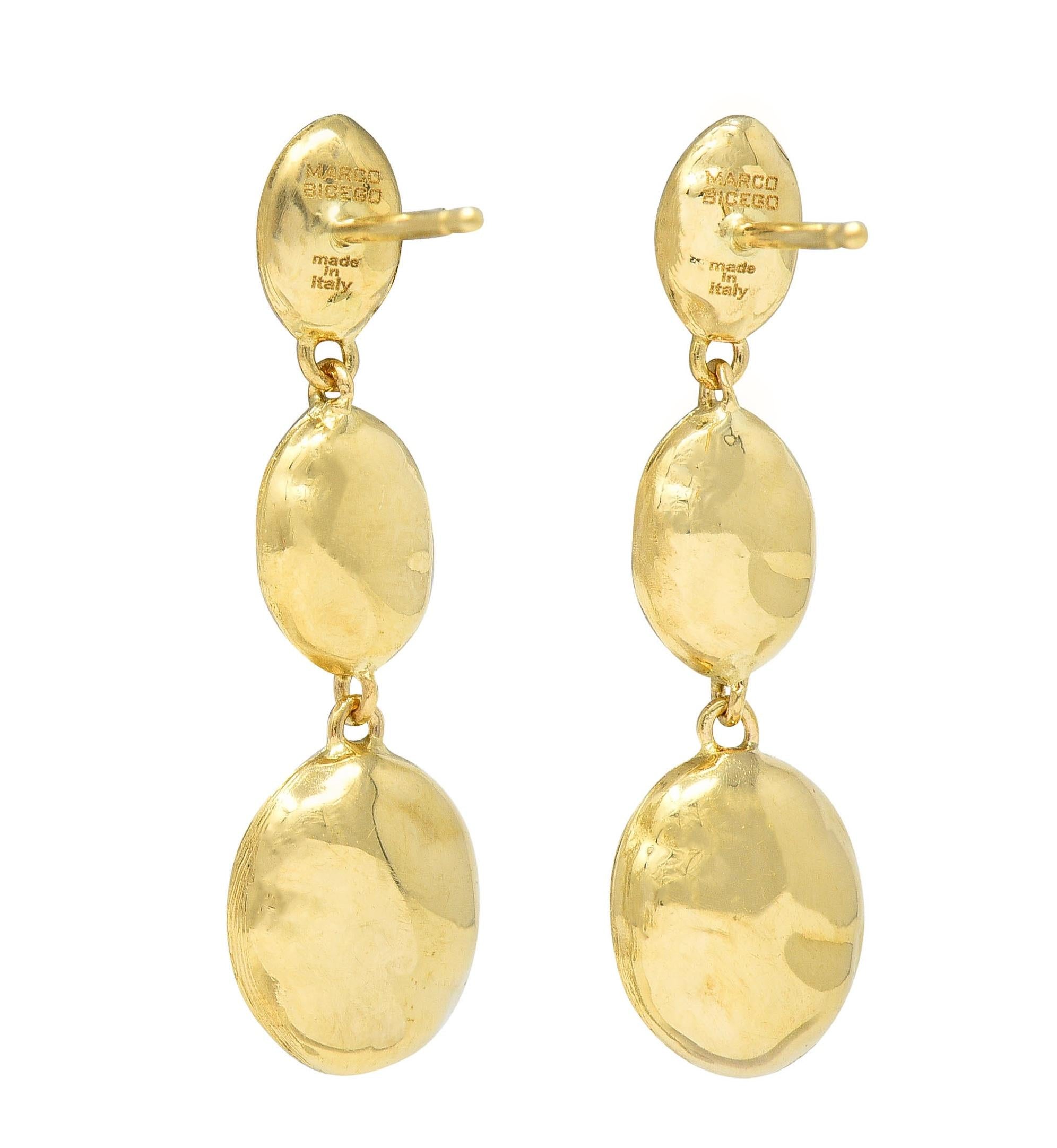 Marco Bicego Brushed 18 Karat Yellow Gold Siviglia Drop Earrings