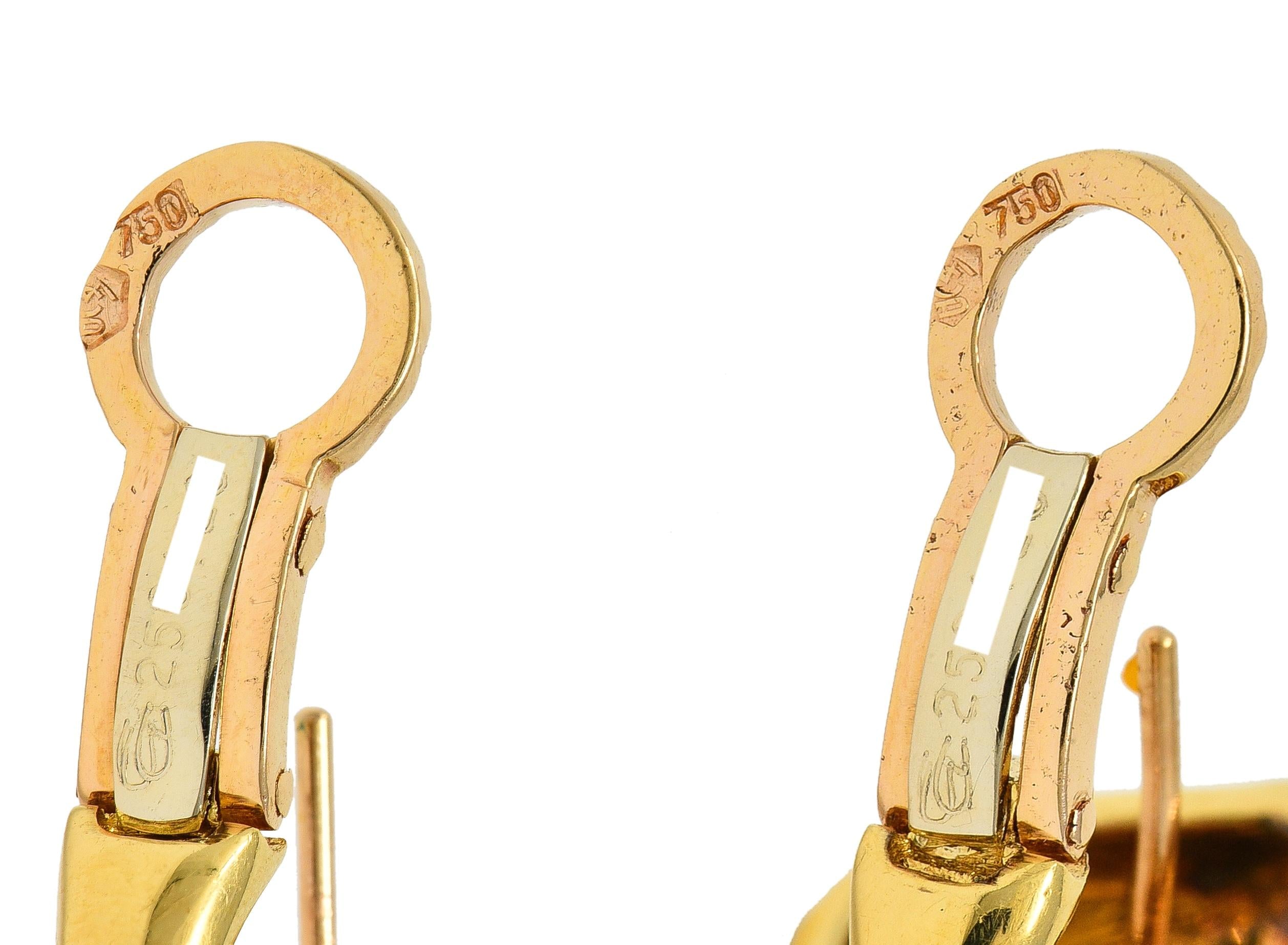 Carrera Y Carrera 2000's Diamond 18 Karat Yellow Gold Triple Panther Earrings