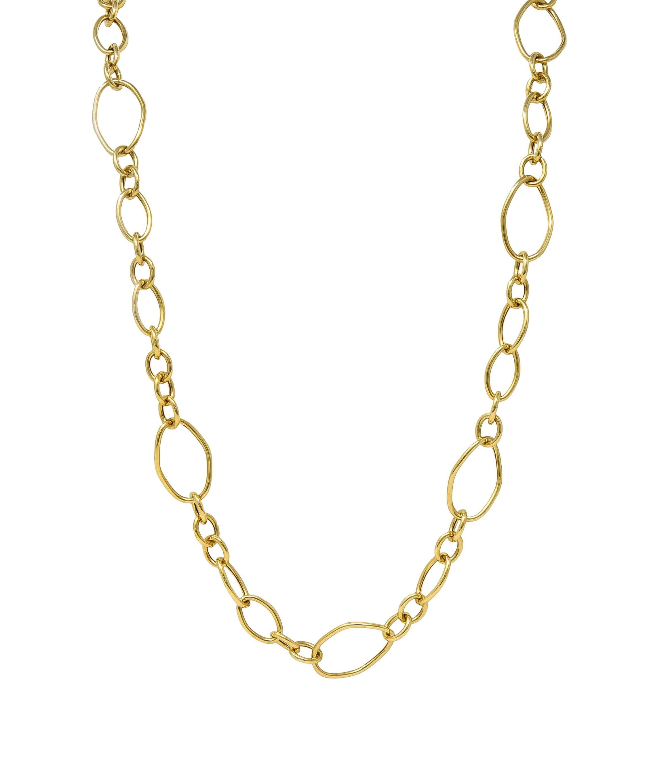 2000's 18 Karat Yellow Gold Adjustable Length Toggle Chain Necklace