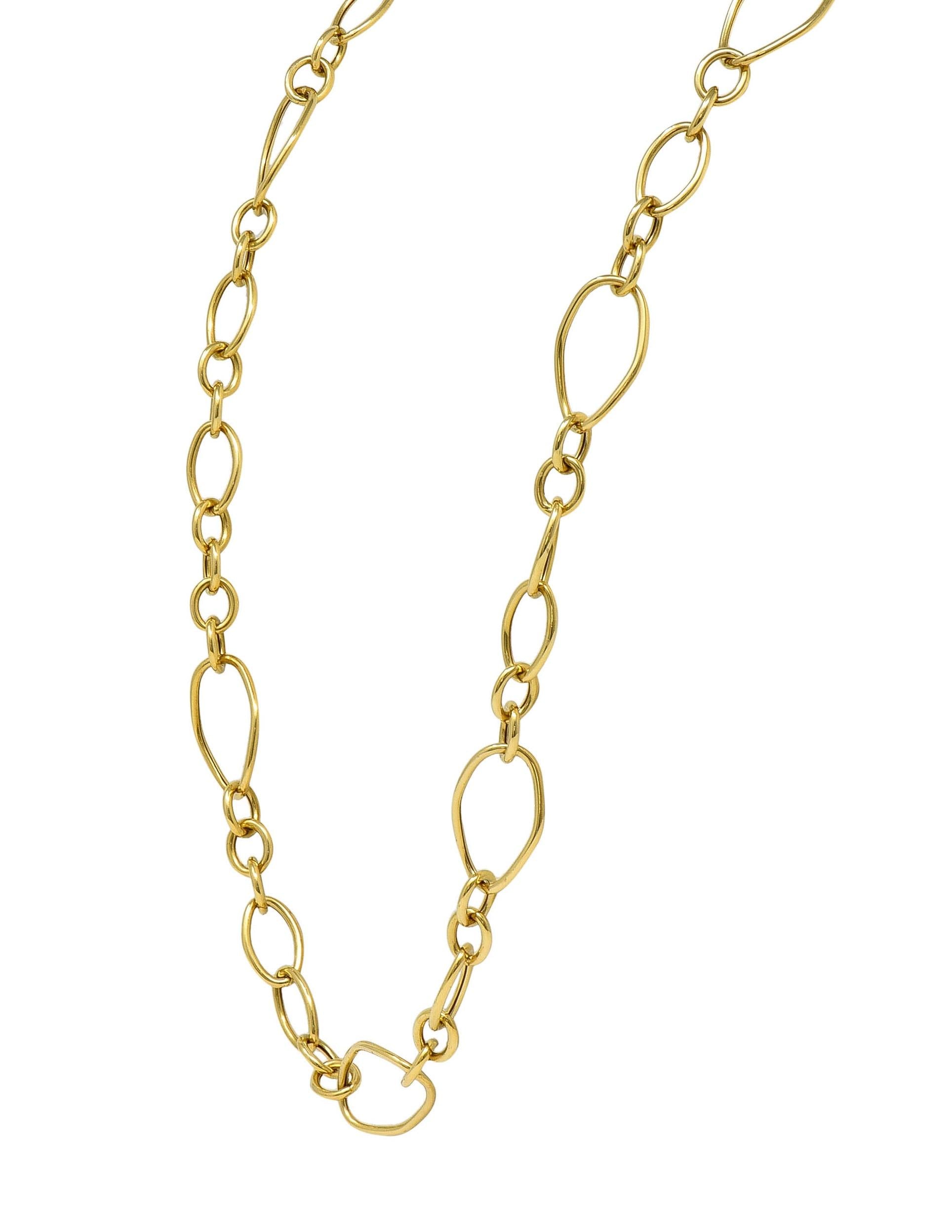 2000's 18 Karat Yellow Gold Adjustable Length Toggle Chain Necklace