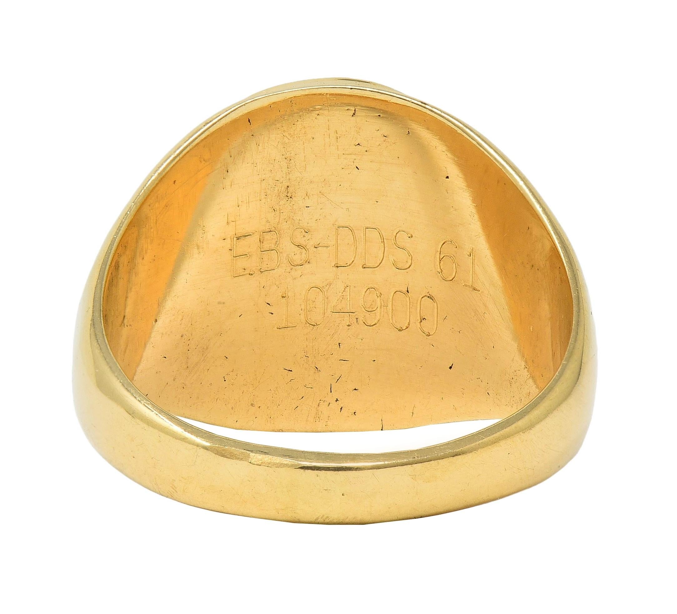 14 Karat Yellow Gold Vintage UPenn University Pennsylvania Intaglio Signet Ring