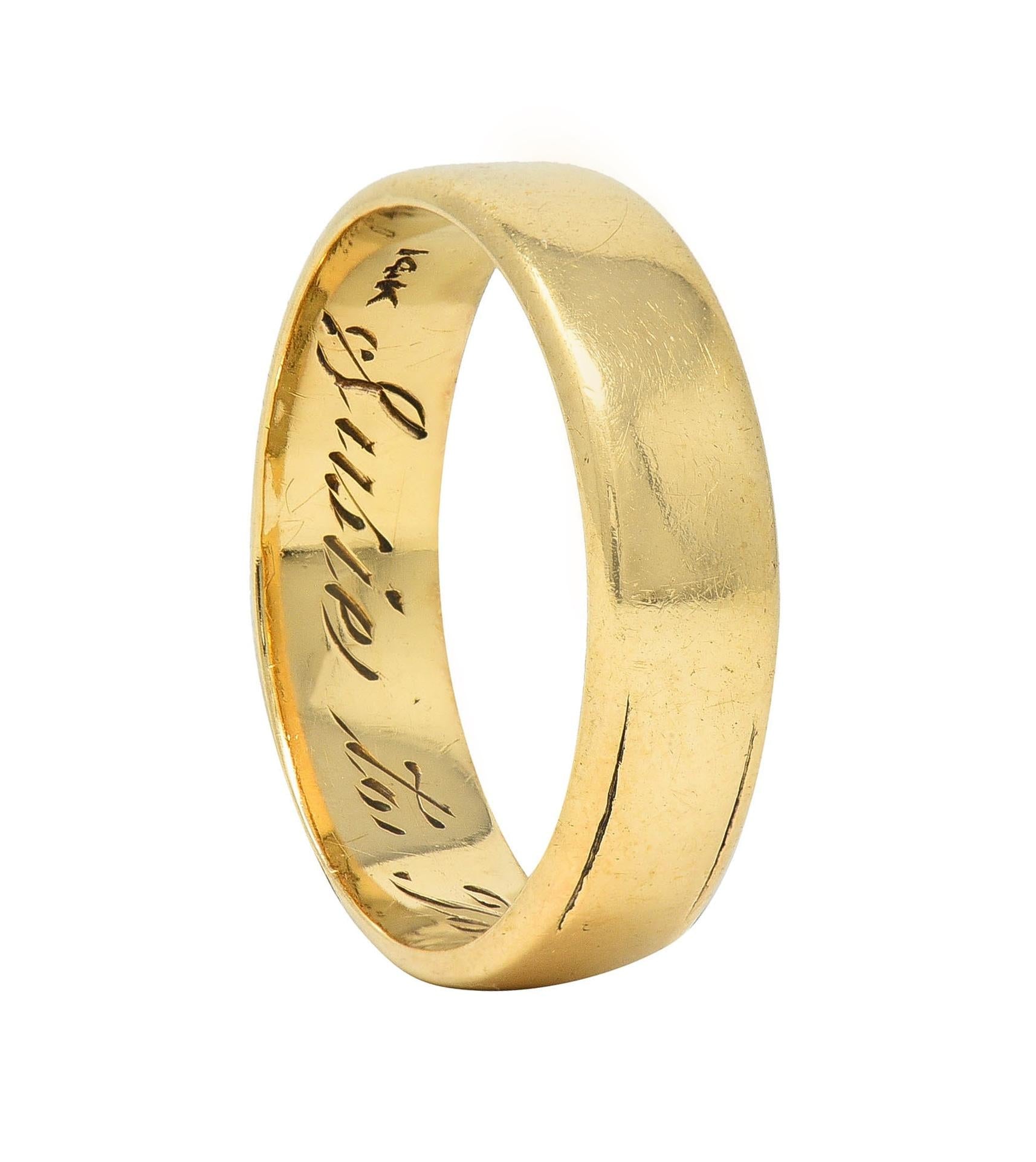 Retro 1943 14 Karat Yellow Gold Vintage Wedding Band Ring