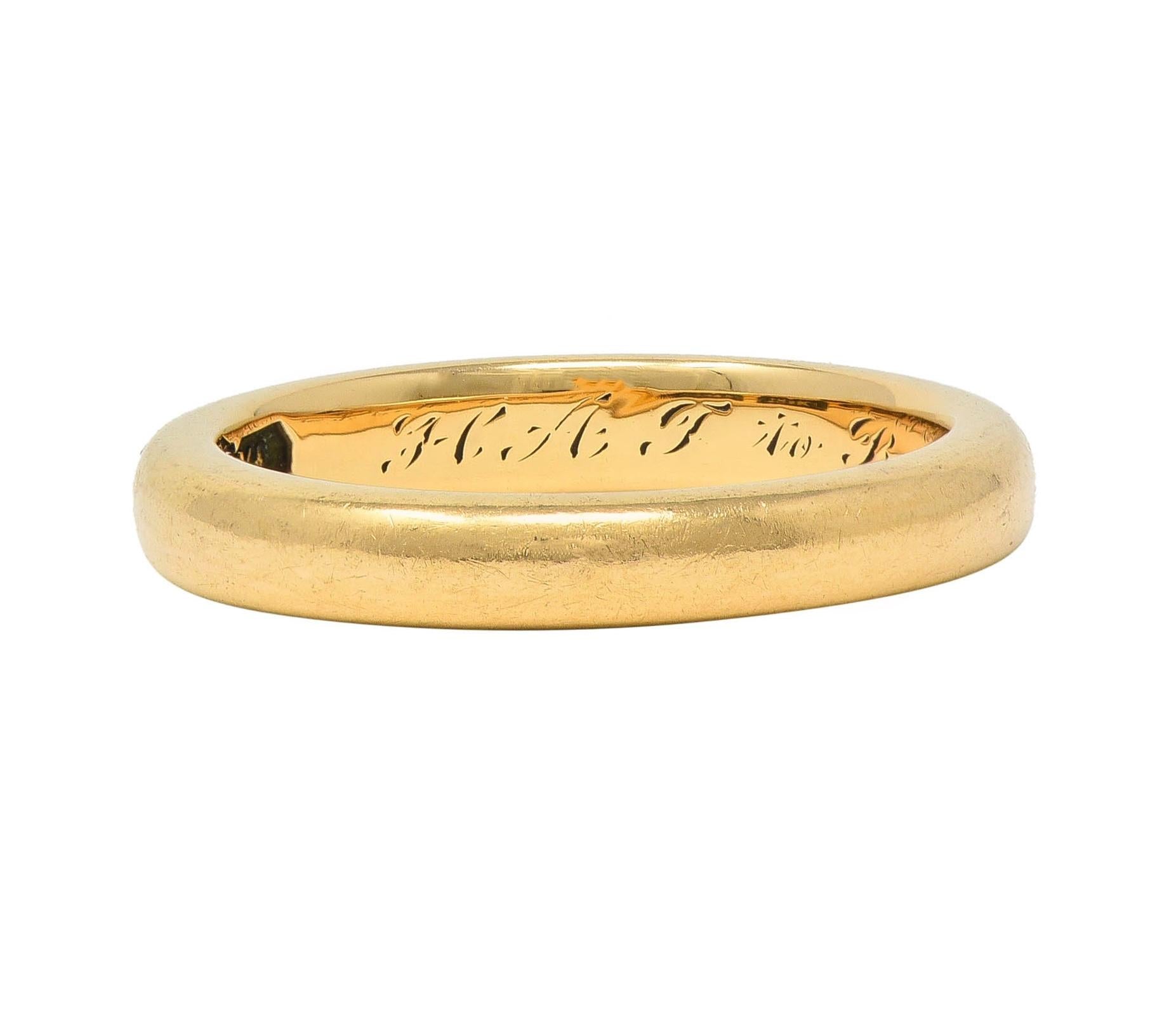 Bailey Banks & Biddle 1915 18 Karat Yellow Gold Antique Wedding Band Ring