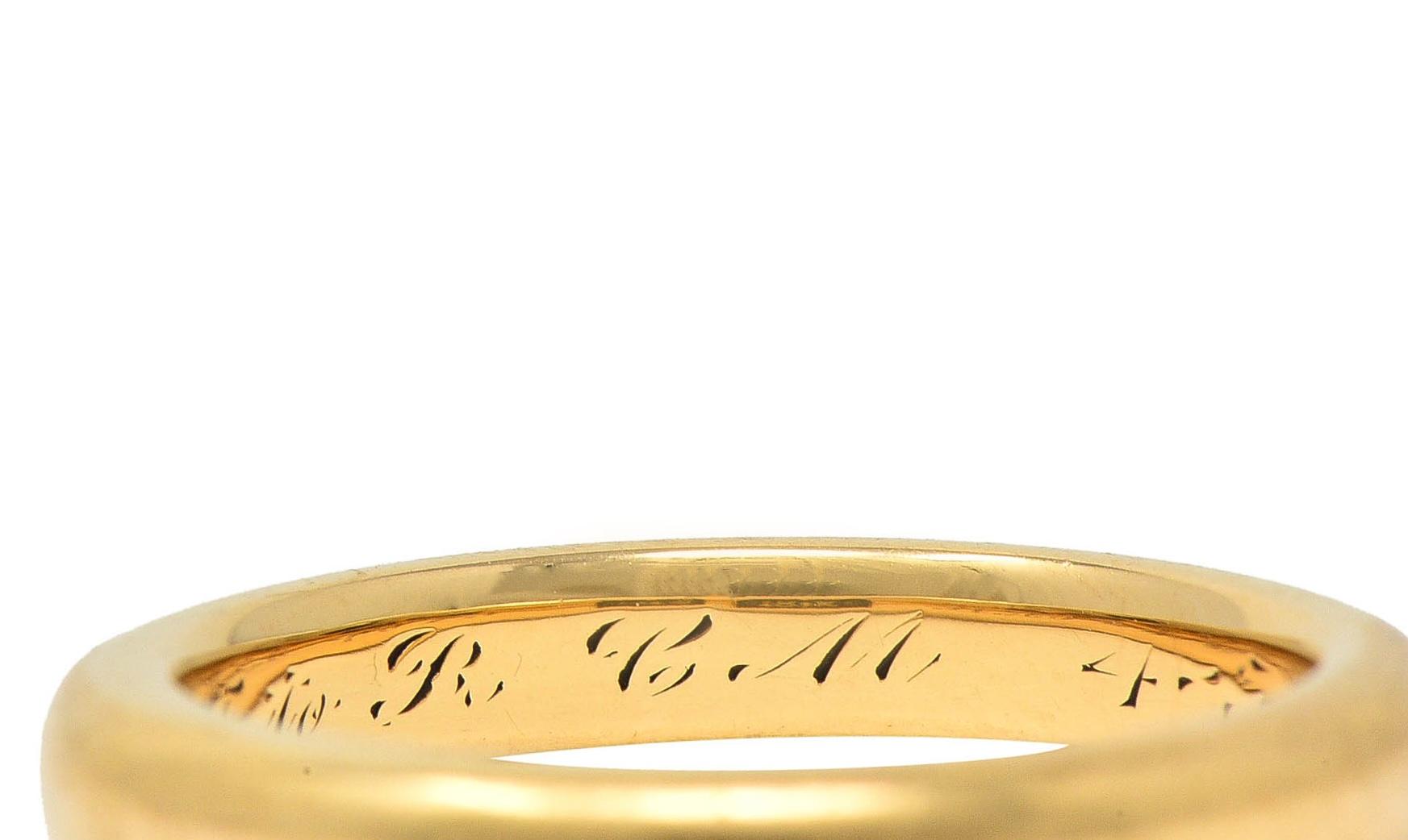 Bailey Banks & Biddle 1915 18 Karat Yellow Gold Antique Wedding Band Ring