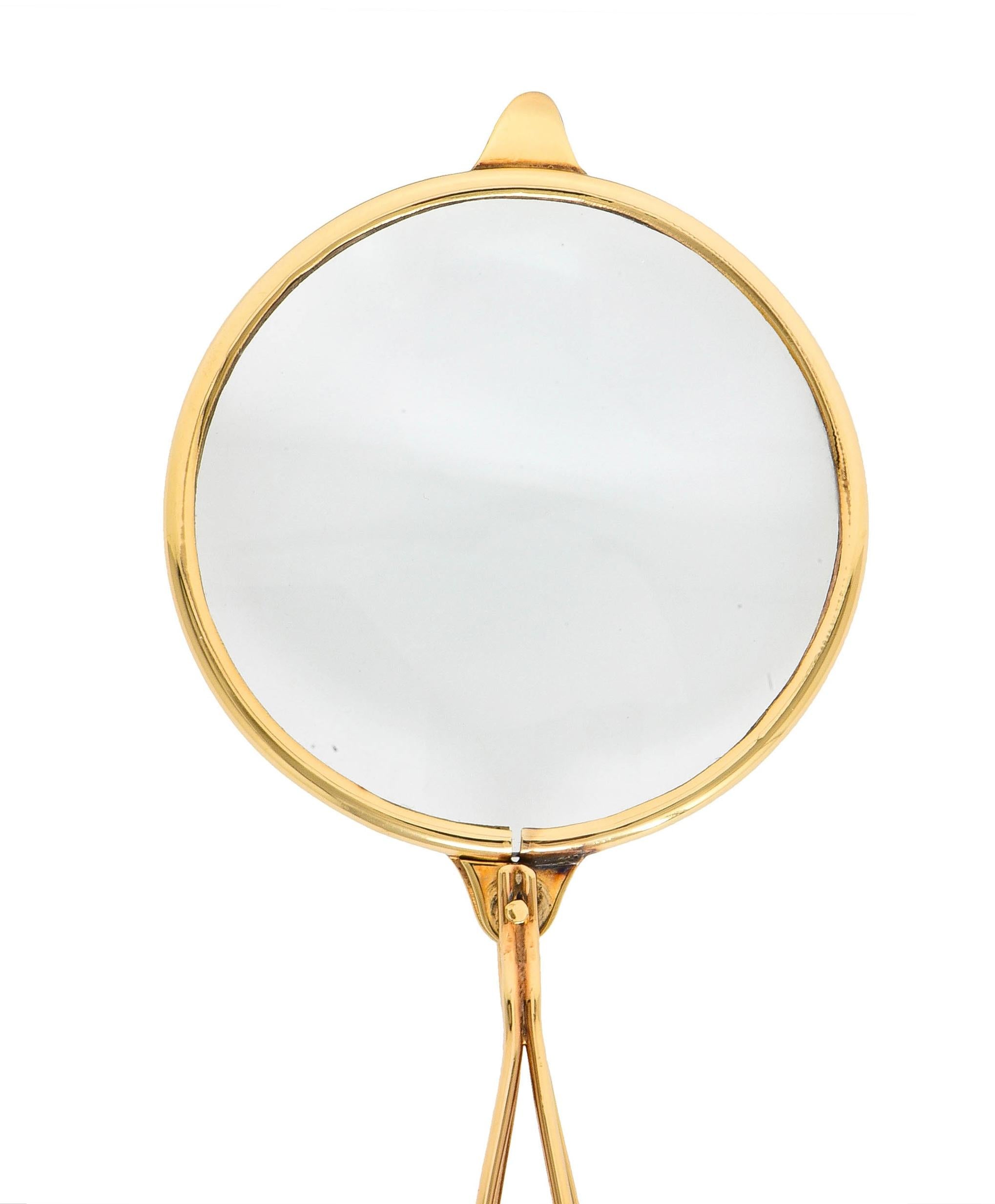 Tiffany & Co. 1940s 18 Karat Gold Magnifying Glass Vintage Mid-Century Pendant