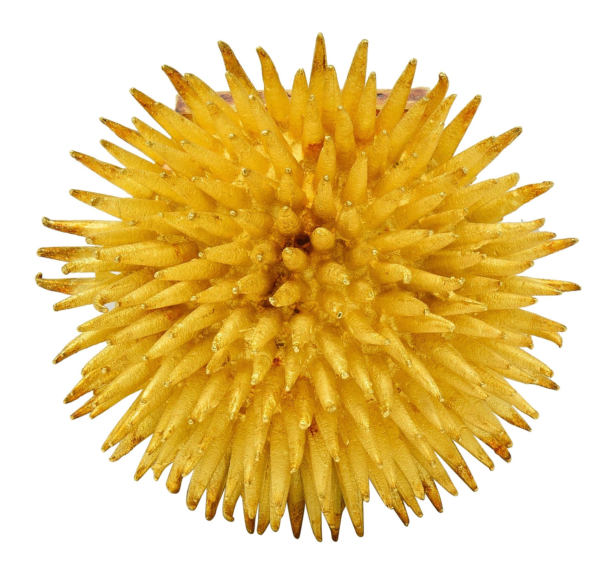 Tiffany & Co. 1960's 18 Karat Yellow Gold Vintage Sea Urchin Brooch