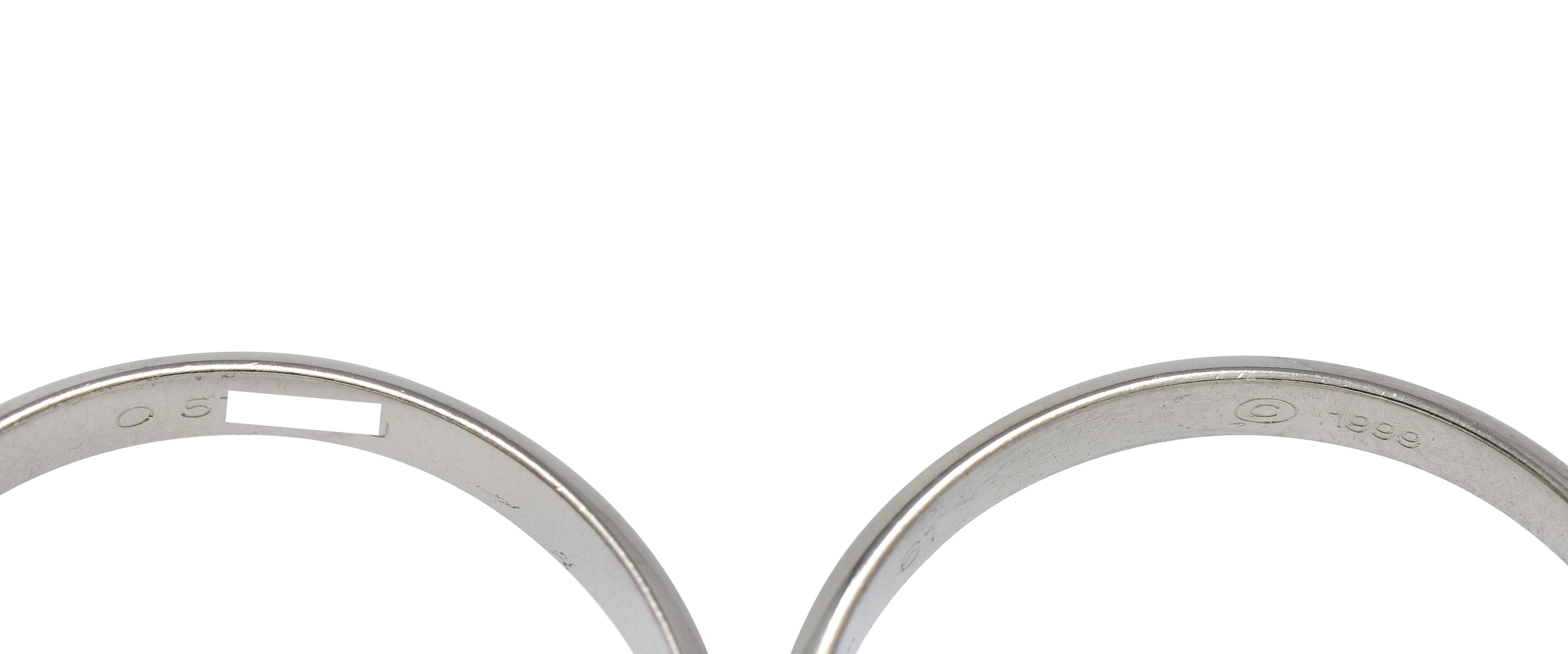 Cartier 1999 French 18 Karat White Gold Vintage Trinity Rolling Band Ring