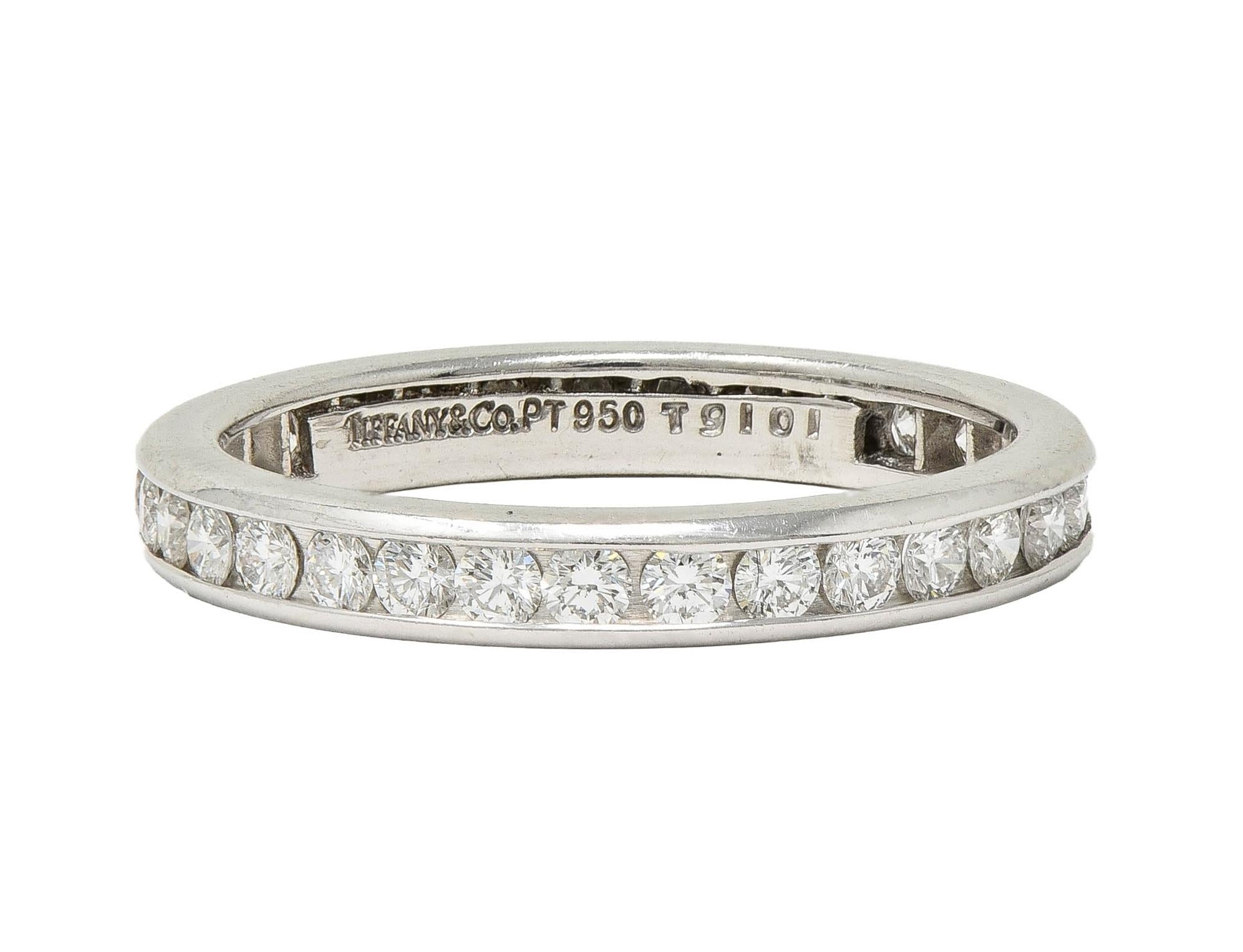 Tiffany & Co. 2000's 0.90 CTW Diamond Platinum Eternity Wedding Band Ring