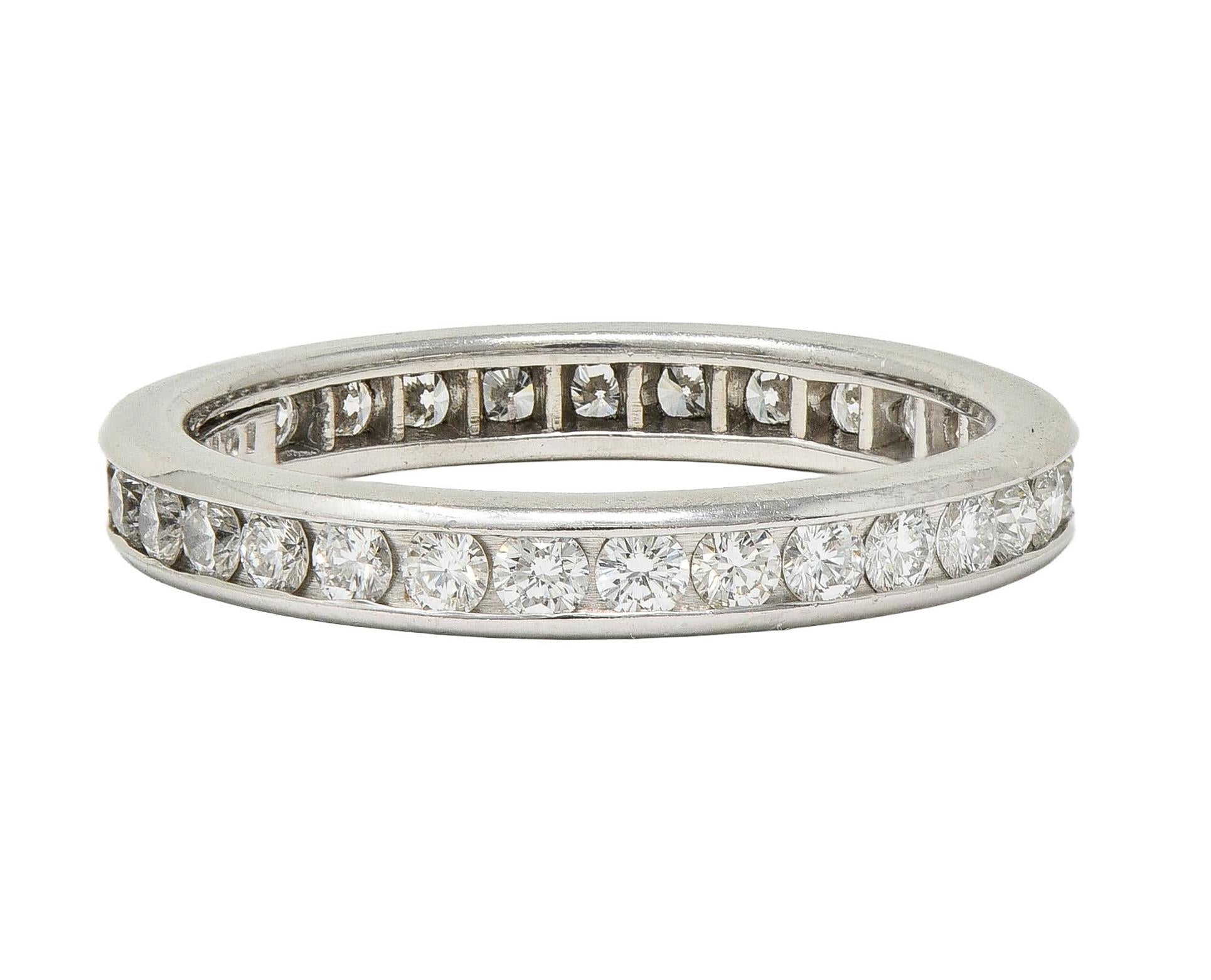 Tiffany & Co. 2000's 0.90 CTW Diamond Platinum Eternity Wedding Band Ring