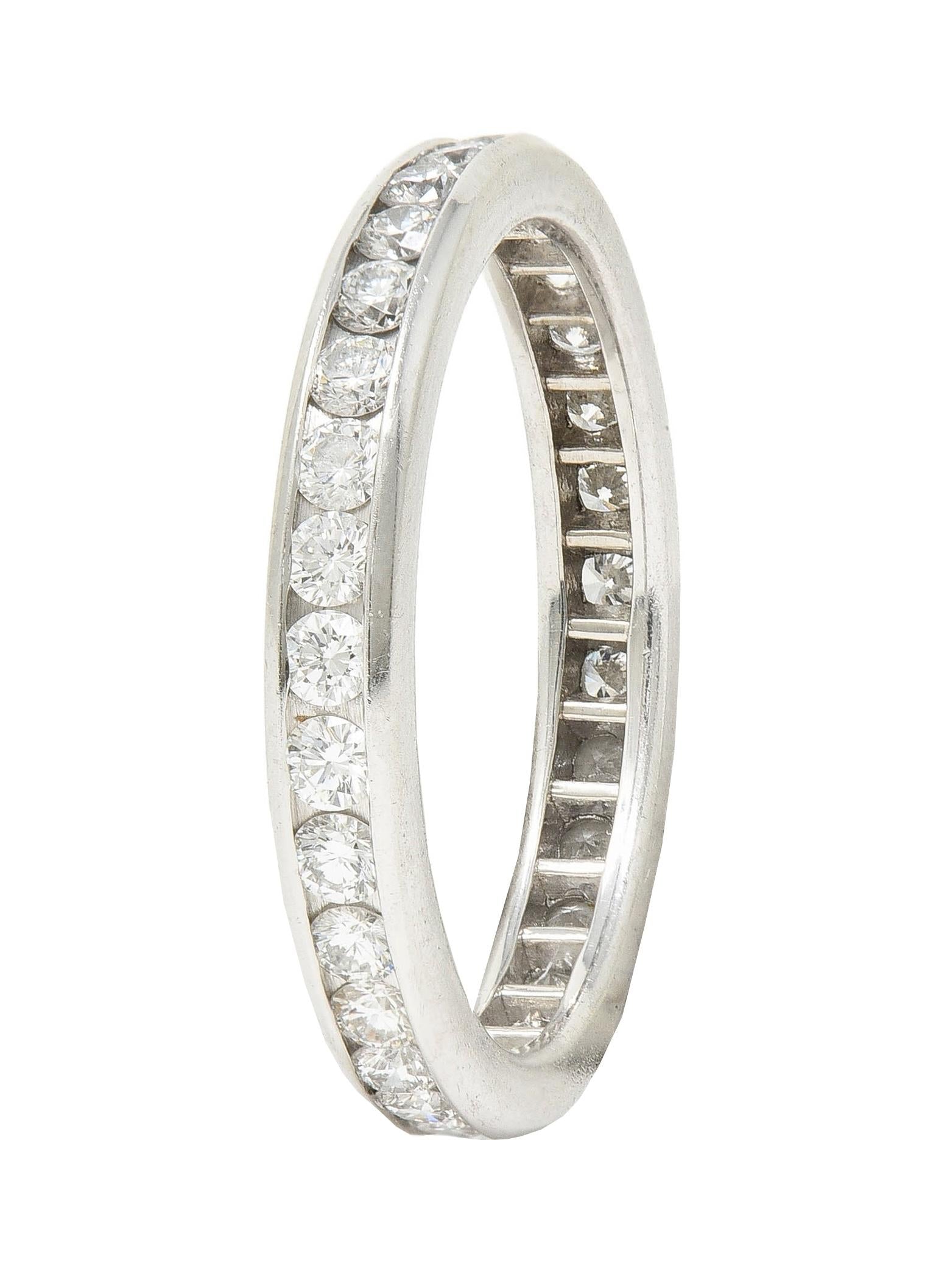 Tiffany & Co. 2000's 0.90 CTW Diamond Platinum Eternity Wedding Band Ring