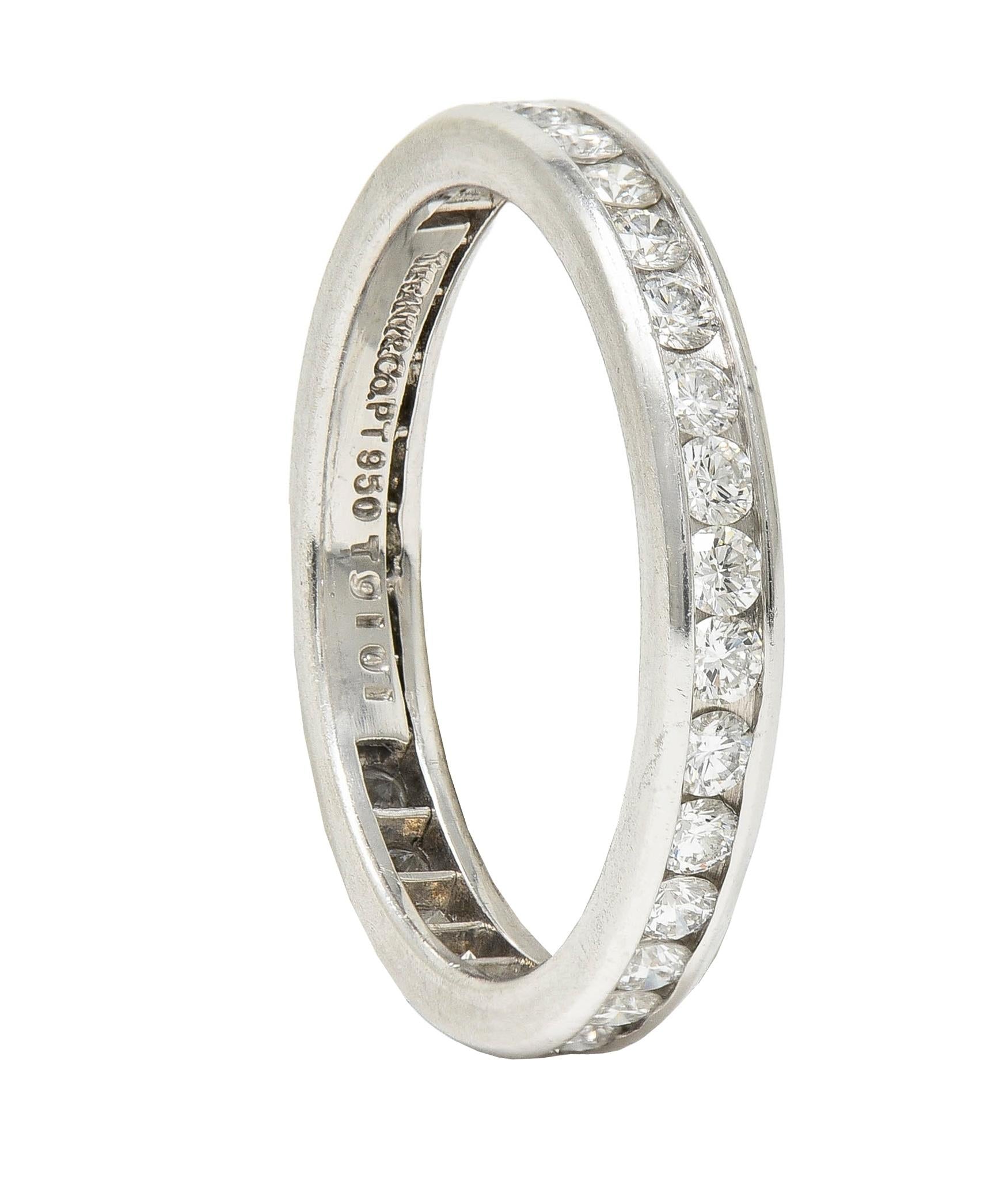 Tiffany & Co. 2000's 0.90 CTW Diamond Platinum Eternity Wedding Band Ring