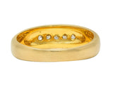 Contemporary Round Brilliant Diamond 14 Karat Yellow Gold Channel Set Band Ring