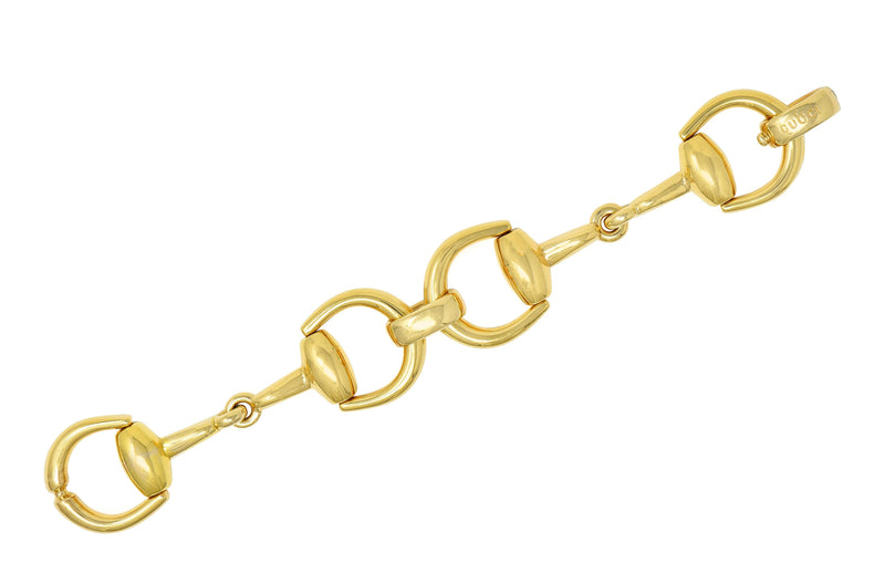 Gucci 18 Karat Yellow Gold Vintage Horsebit Link Bracelet