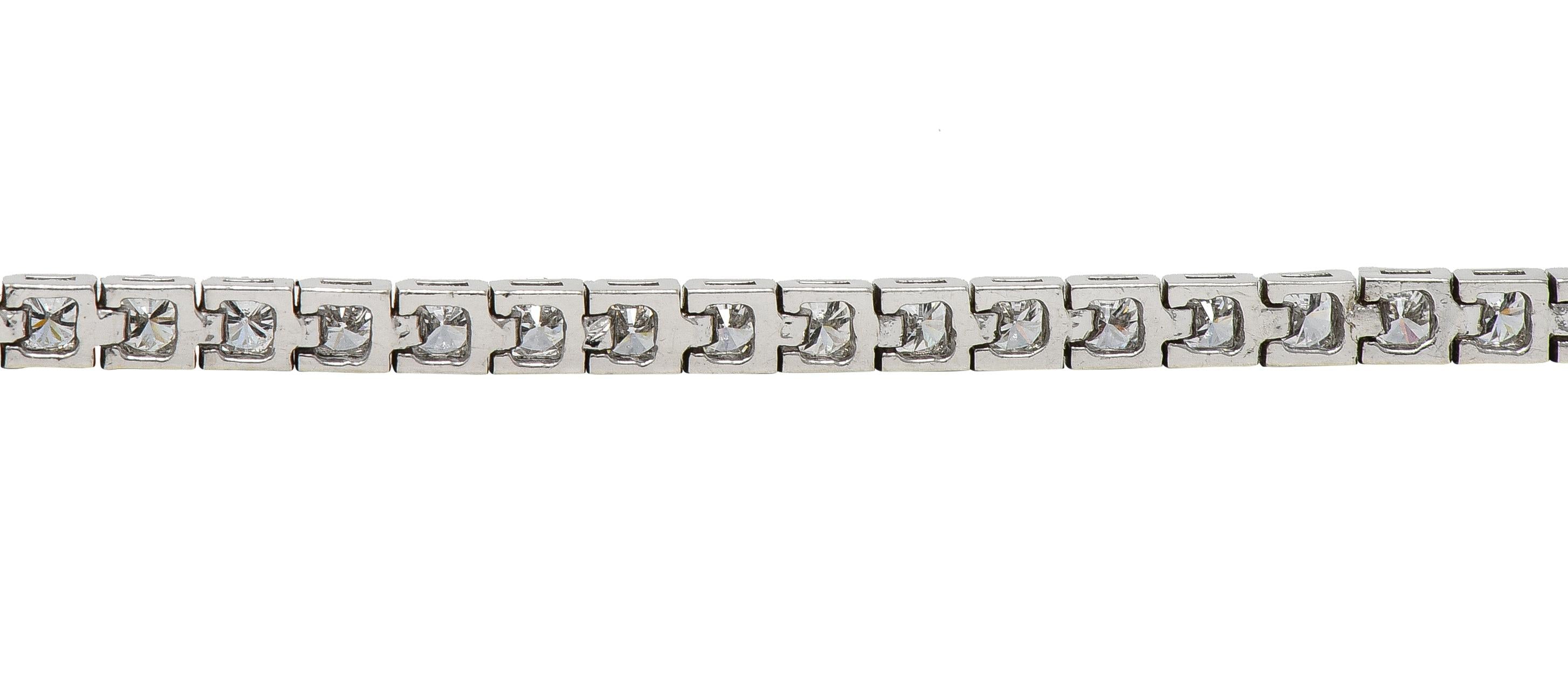 Contemporary 3.24 CTW Diamond 14 Karat White Gold Tennis Line Bracelet