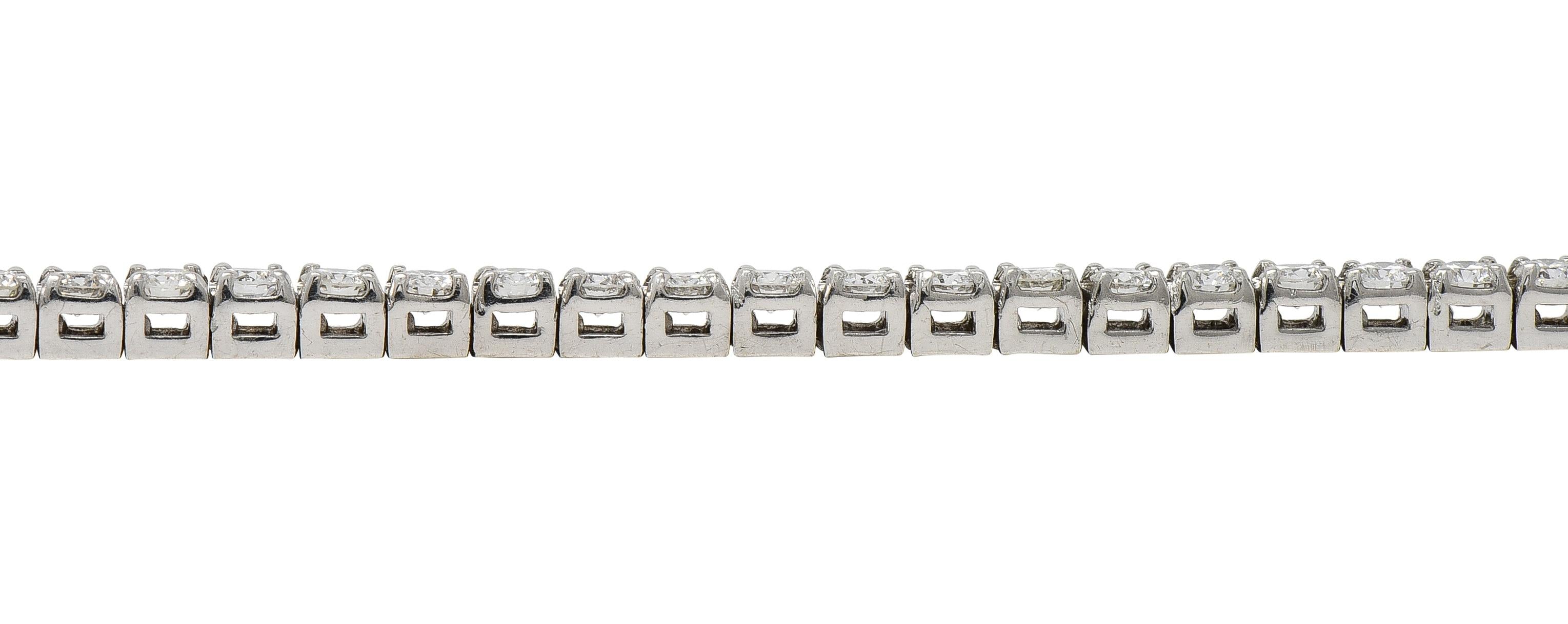 Contemporary 3.24 CTW Diamond 14 Karat White Gold Tennis Line Bracelet