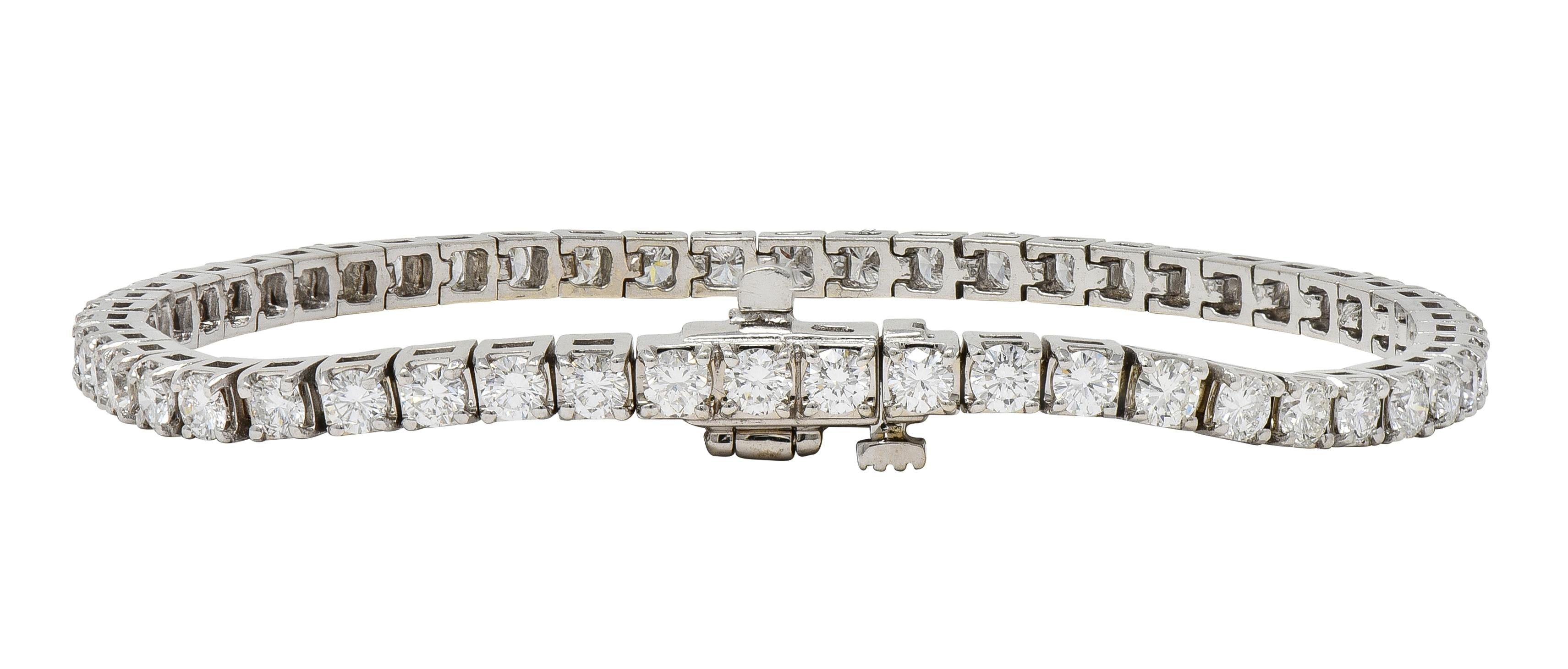 Contemporary 3.24 CTW Diamond 14 Karat White Gold Tennis Line Bracelet