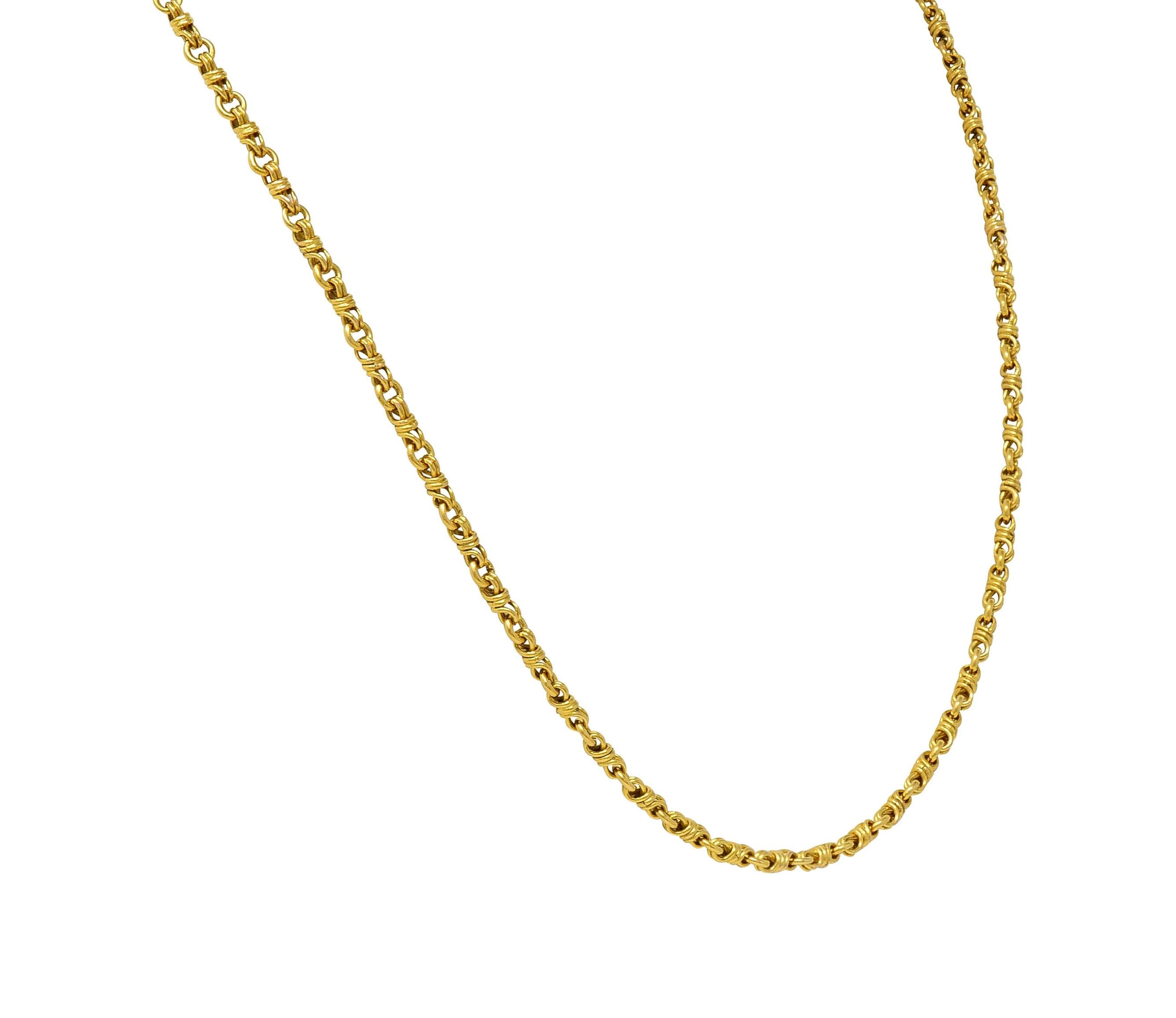 Vintage 14 Karat Yellow Gold Infinity Link Chain Necklace