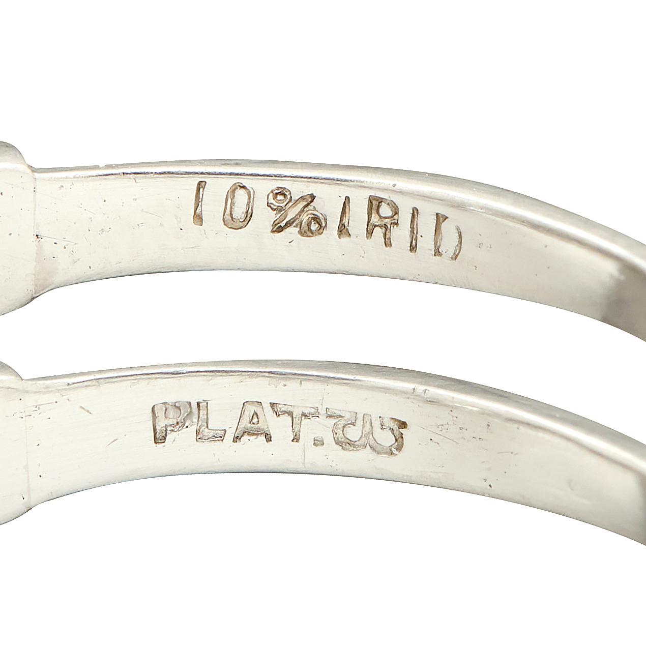 Art Deco 1.84 CTW Diamond Platinum Vintage Scrolling Column Engagement Ring GIA