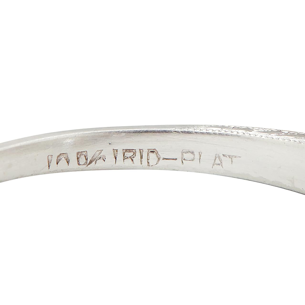 Art Deco Old European Cut Diamond Platinum Tulip Vintage Engagement Ring