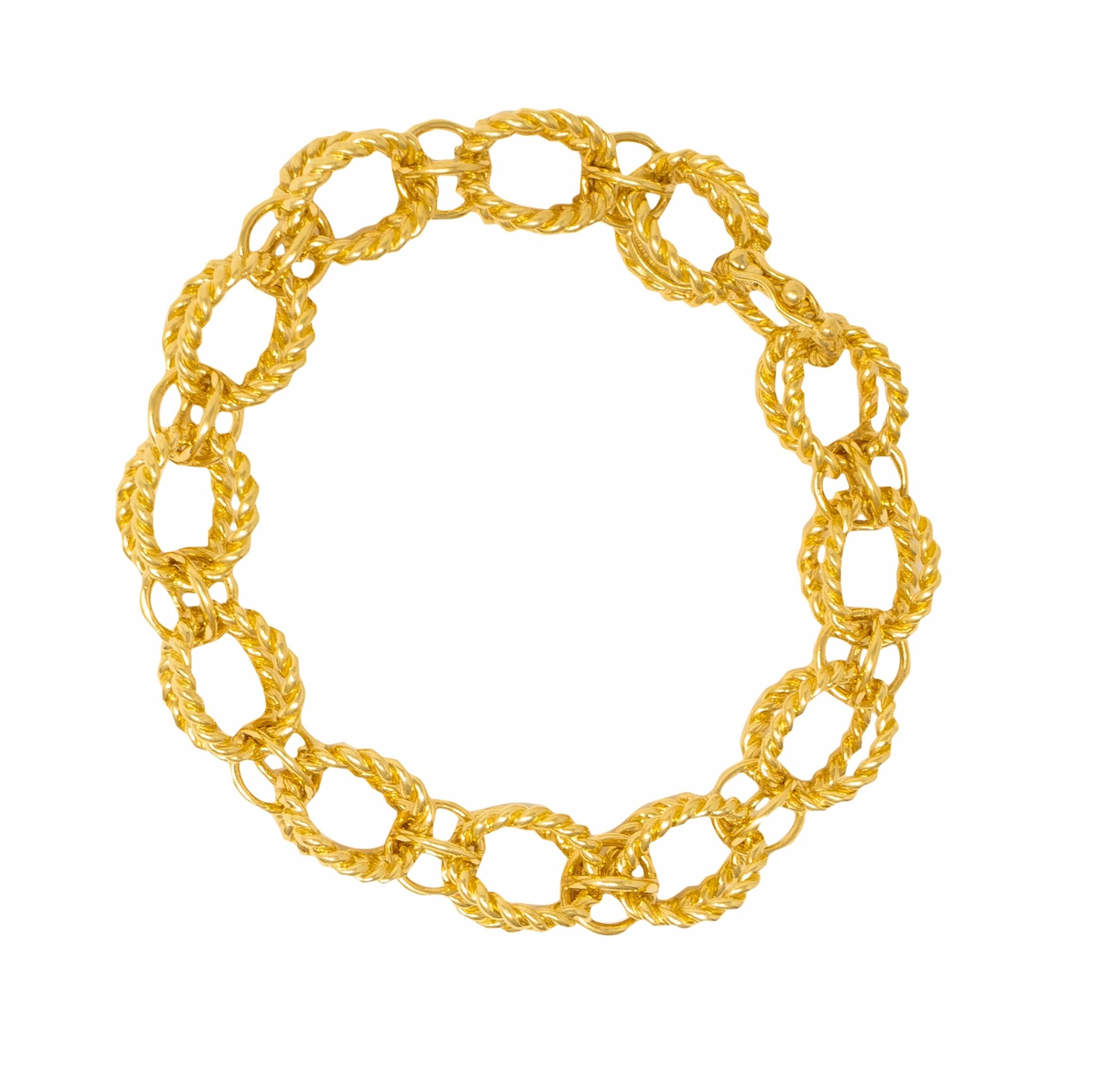 Tiffany & Co. Schlumberger 1960's 18K Gold Twisted Sphere Link Vintage Bracelet