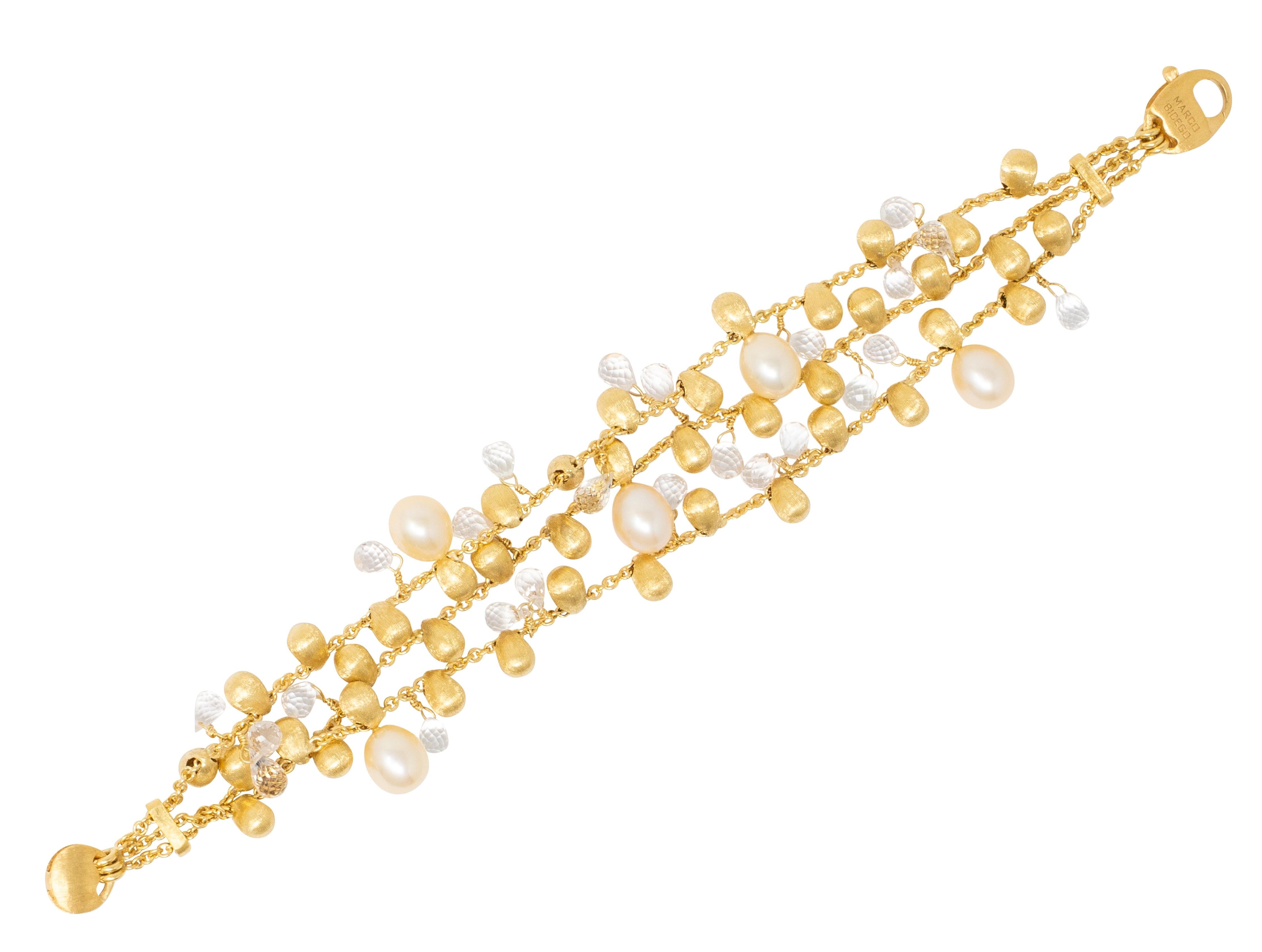 Marco Bicego 18 Karat Yellow Gold Pearl Quartz Multi-Strand Bracelet