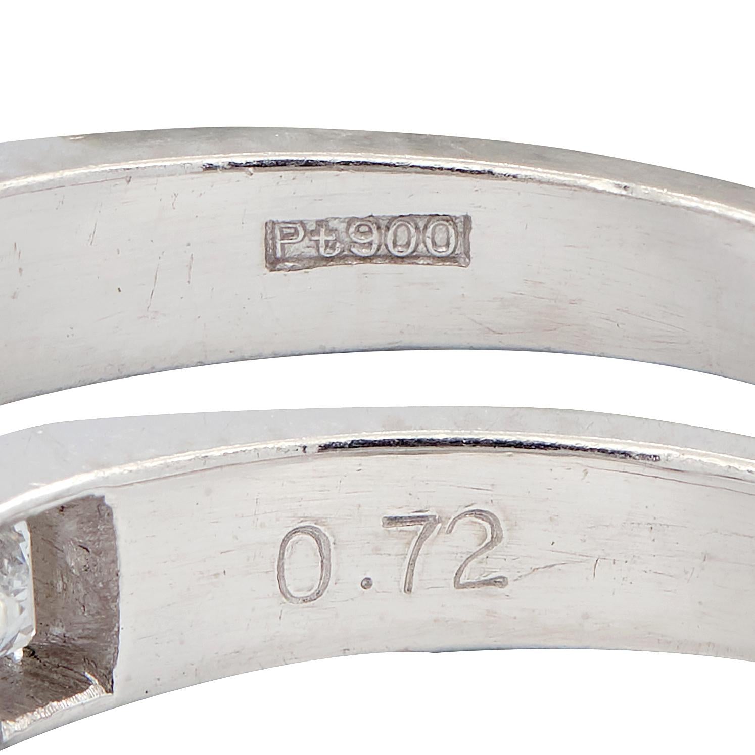Contemporary 0.72 CTW Diamond Platinum Five Stone Channel Band Ring