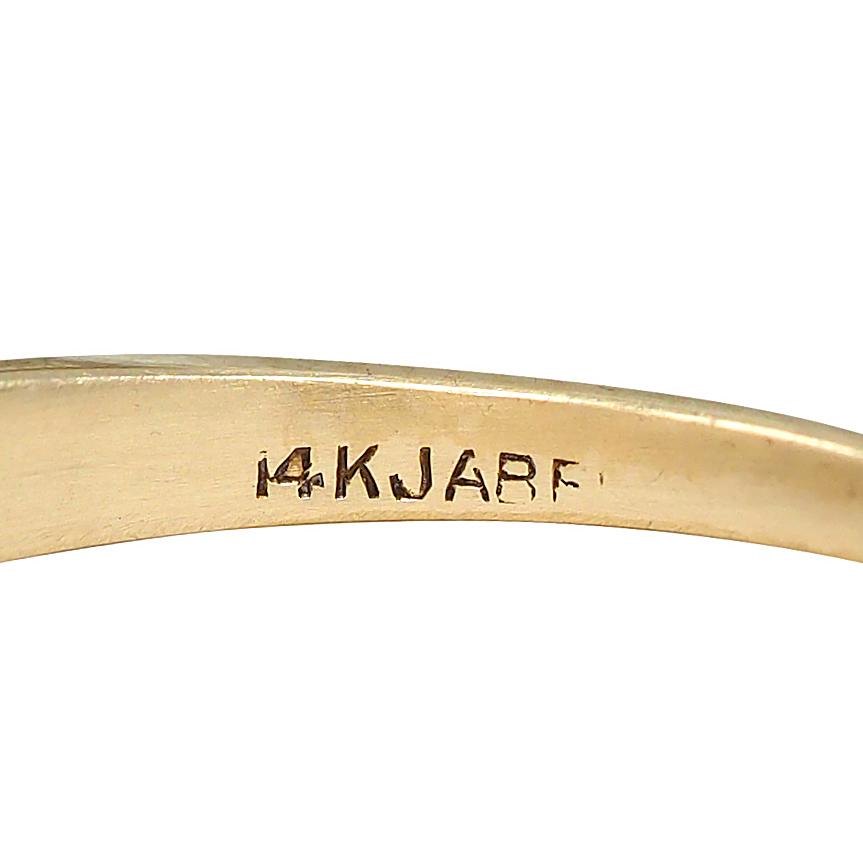 Jabel Retro Diamond 14K Yellow Gold Vintage Stepped Engagement Ring