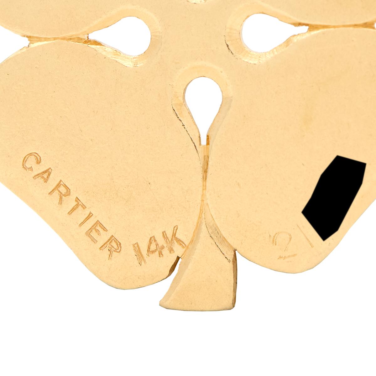 Cartier 1950's 14 Karat Yellow Gold Vintage Four-Leaf Clover Pendant