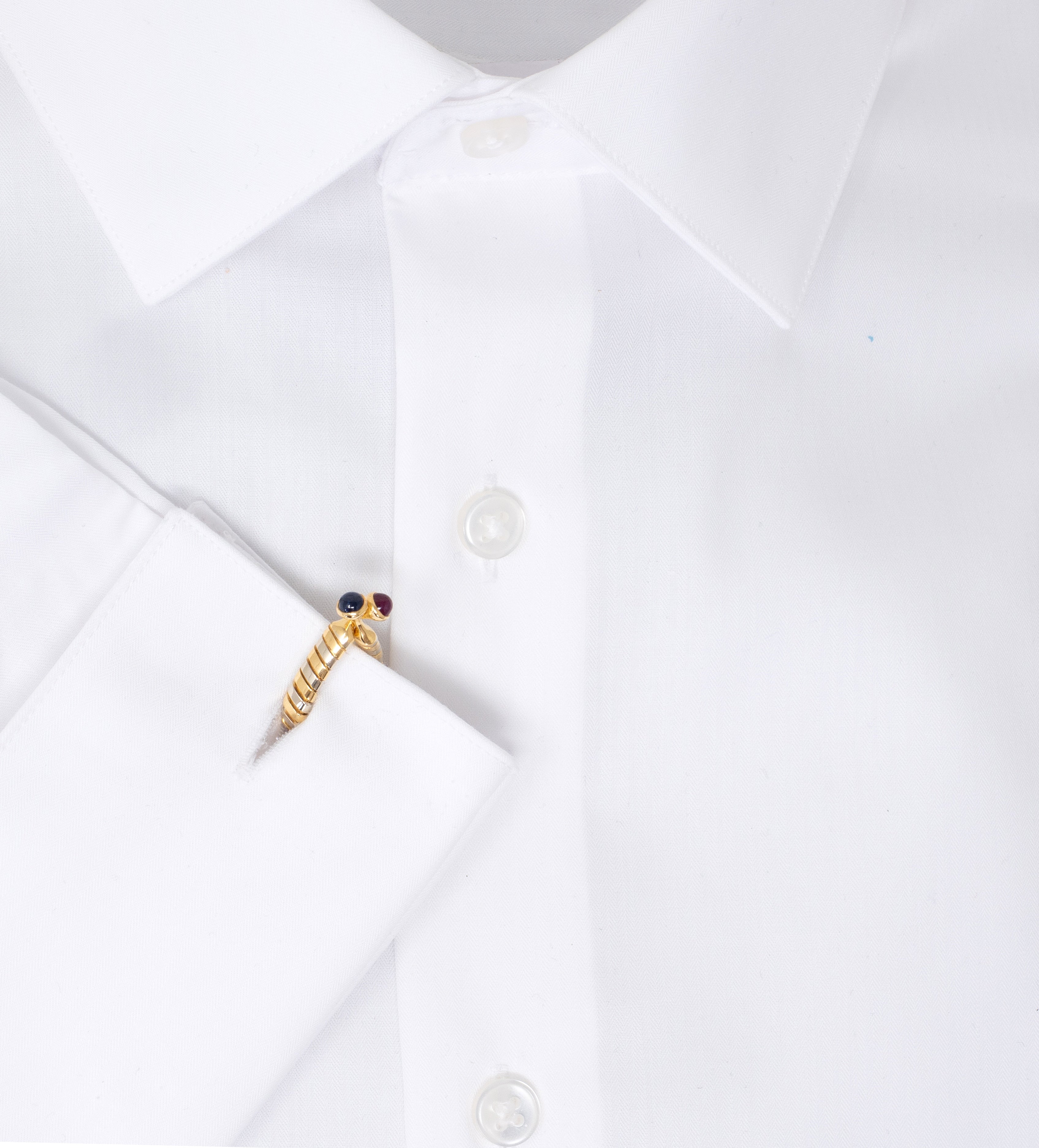 Bulgari 1980's Ruby Sapphire 18 Karat Two-Tone Gold Vintage Serpenti Tubogas Cufflinks