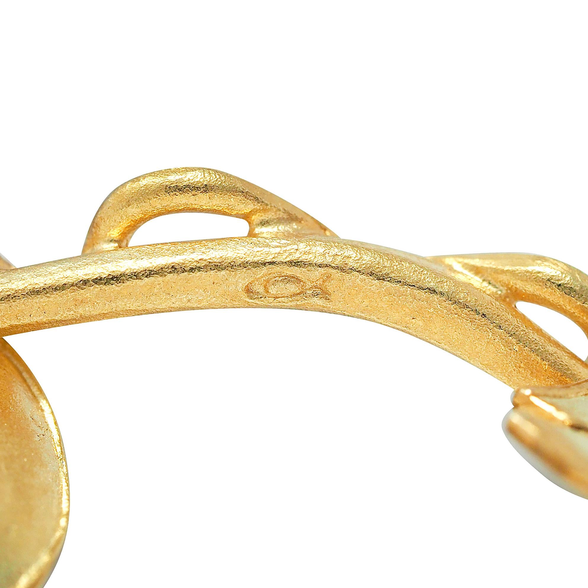 Modernist Diamond 18 Karat Yellow Gold Vintage Lily Pad Chain Necklace