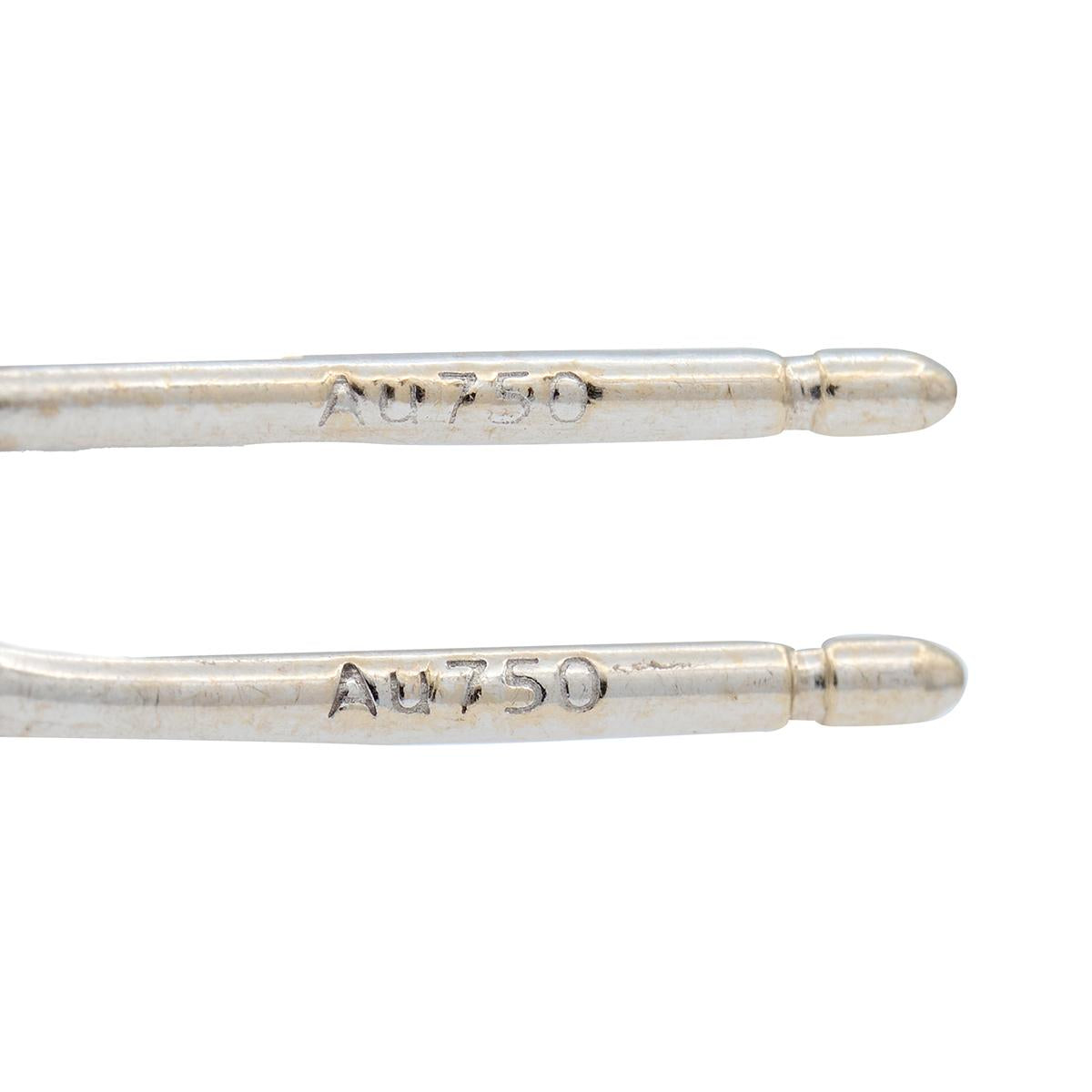 Diamond 18 Karat White Gold Contemporary Tri-Hoop Door-Knocker Earrings