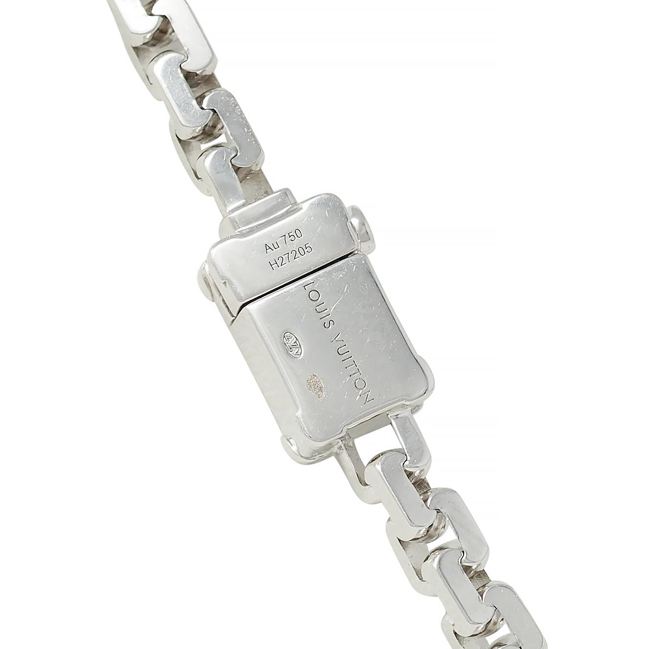 Louis Vuitton French Diamond 18K White Gold Les Gastons Trunk Unisex Necklace