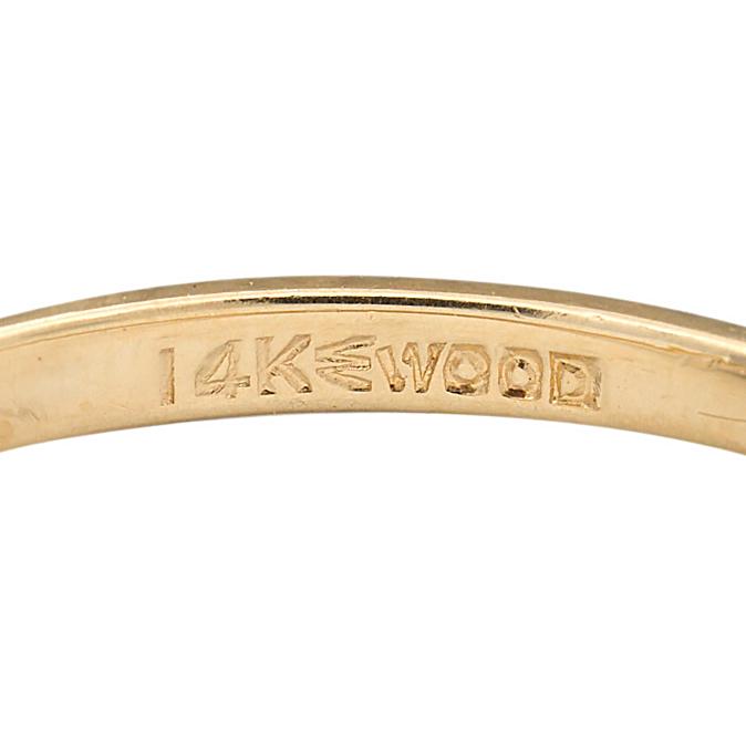 Woods Retro Old Mine Diamond 14 Karat Gold Vintage Solitaire Engagement Ring
