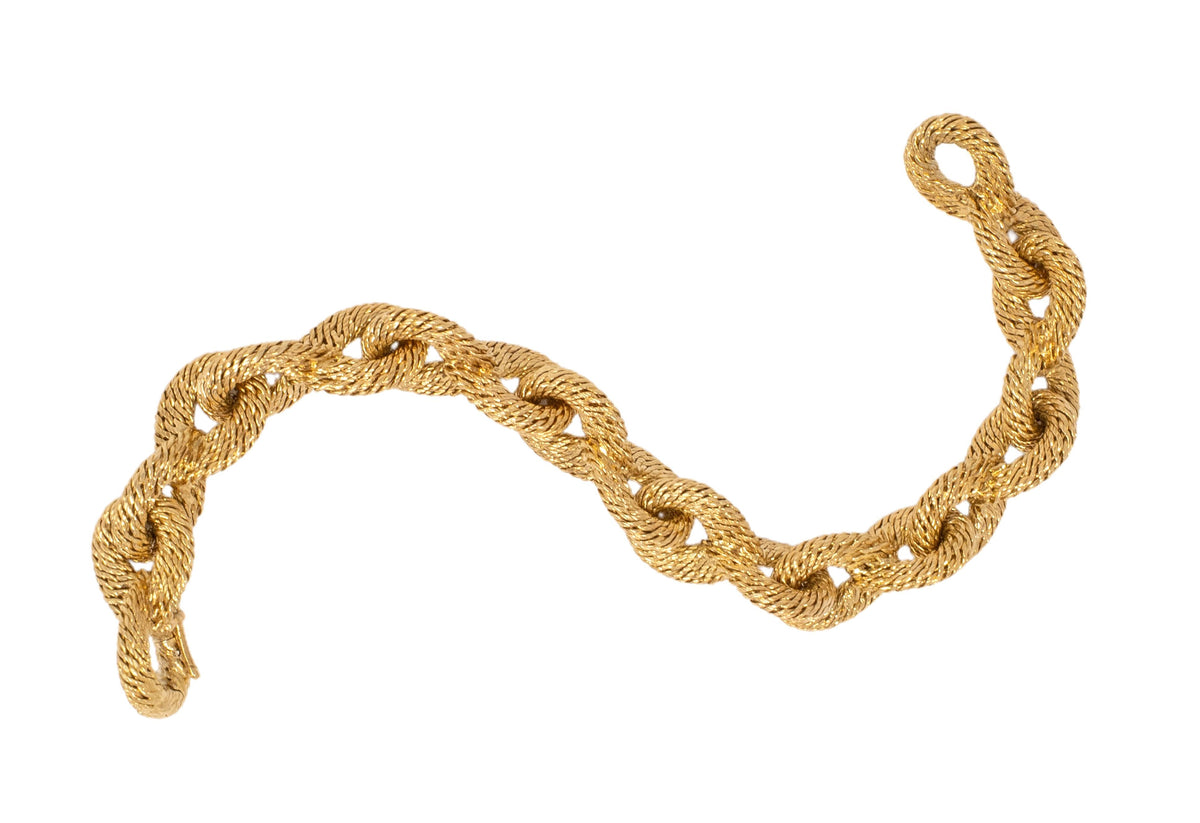 Bulgari Georges L'Enfant 1960's 18K Gold Vintage Woven Mesh Link Bracelet