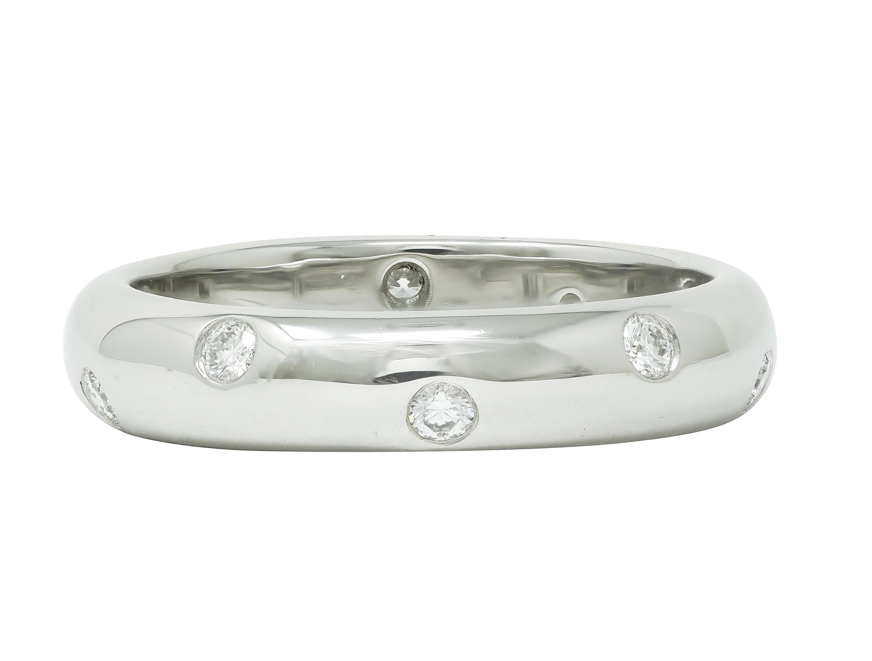 Tiffany & Co. 2000's Diamond Platinum Etoile Band Ring