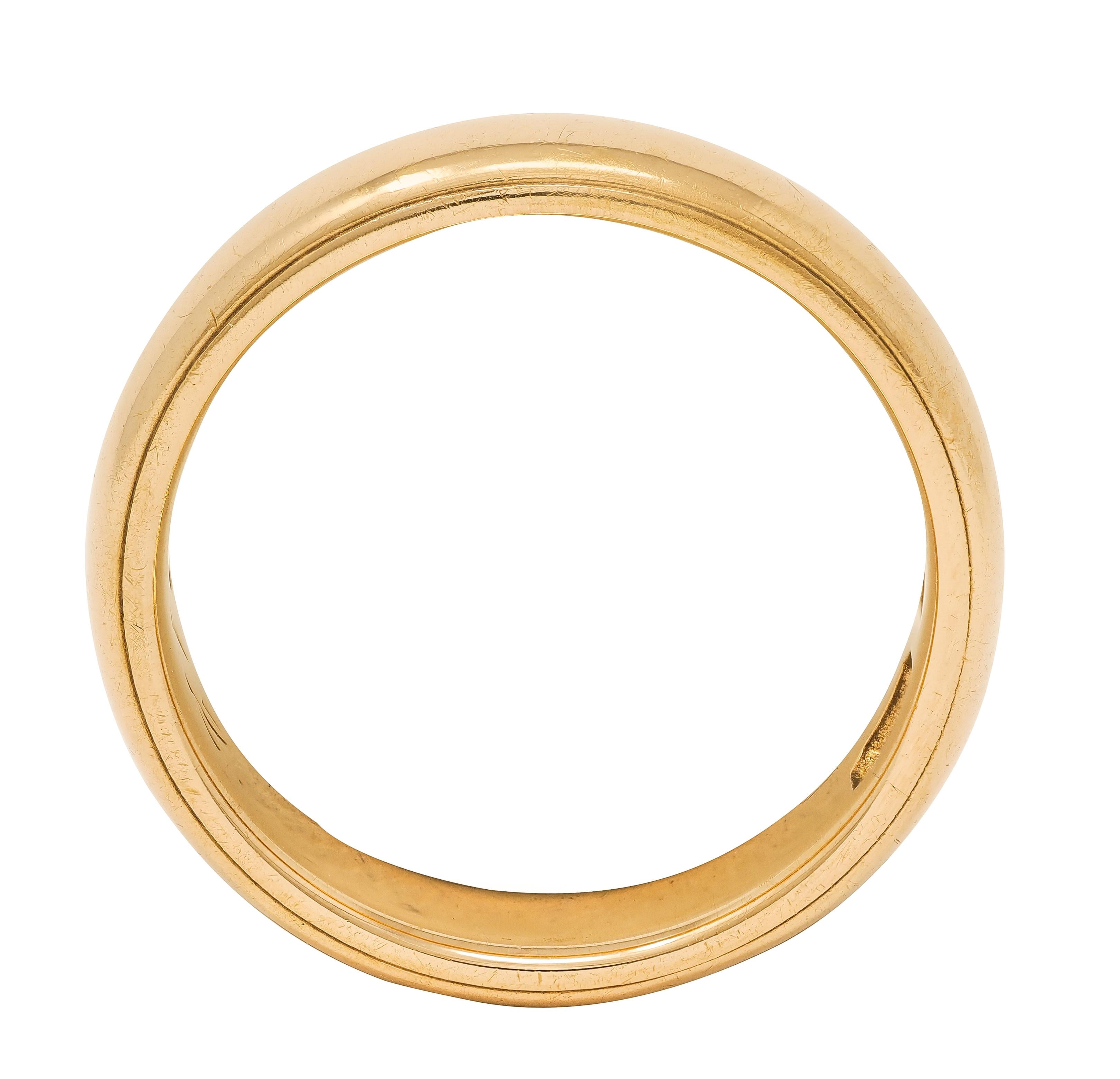 1912 18 Karat Yellow Gold Antique Wedding Band Ring