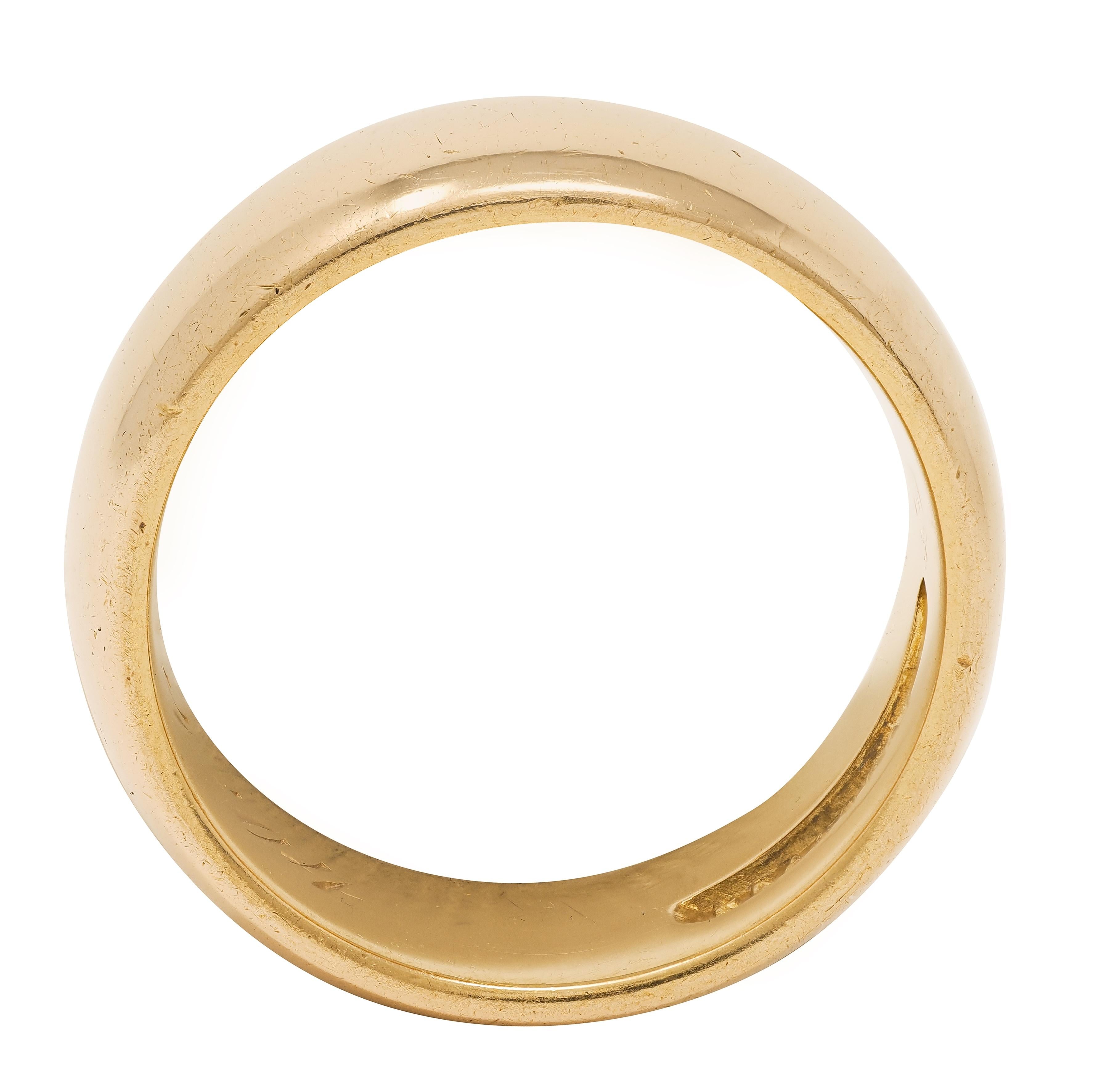 C.D. Peacock 1904 18 Karat Yellow Gold Vintage Wedding Cigar Band Ring