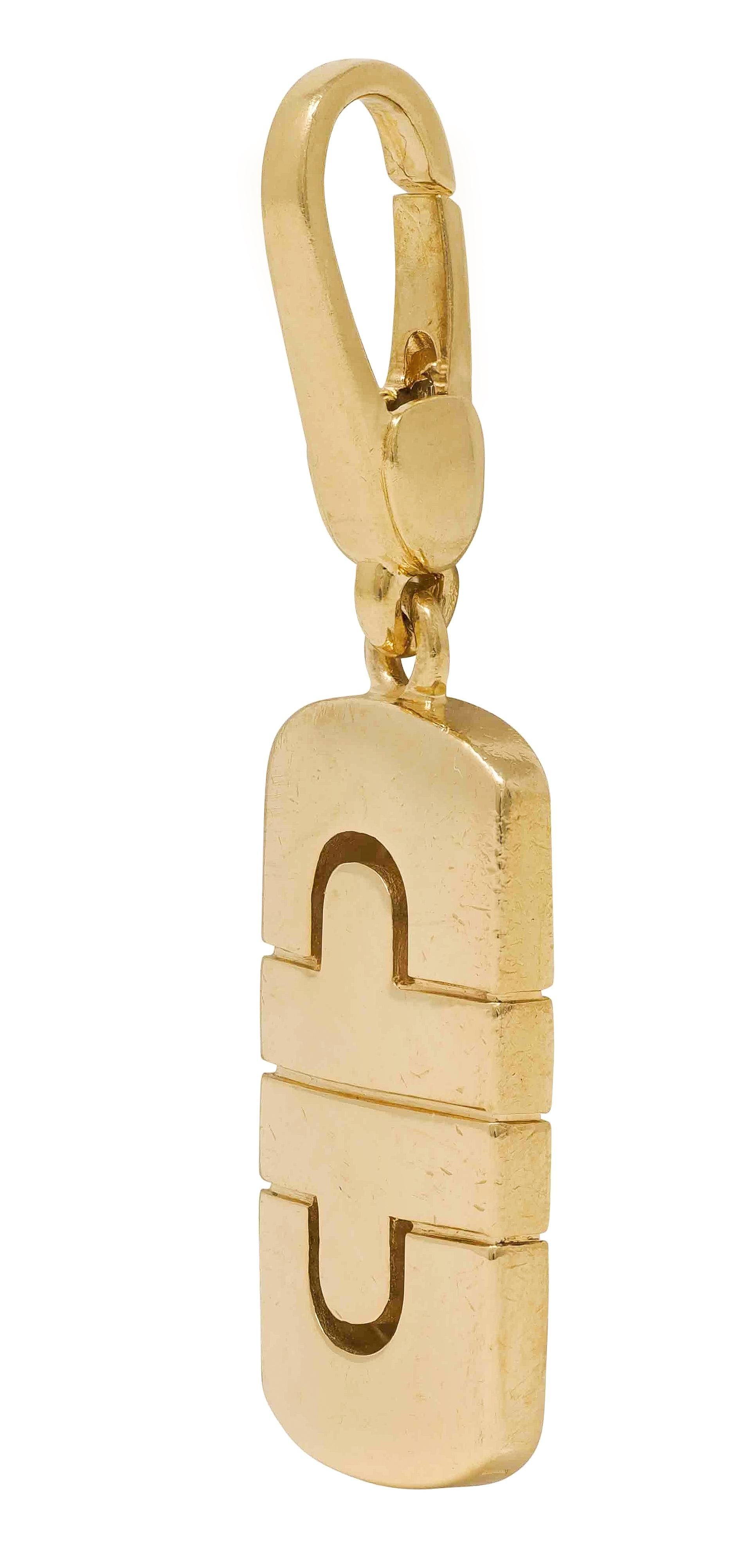 Bulgari 1990's 18 Karat Yellow Gold Vintage Parentesi Pendant Charm