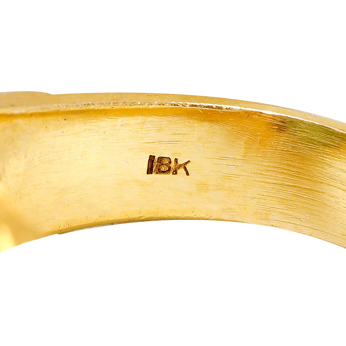 Art Nouveau Jade 18 Karat Yellow Gold Antique Unisex Cat Ring