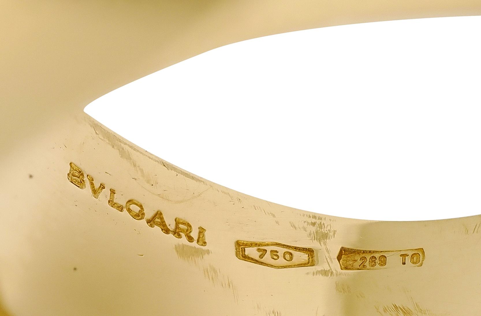 Bulgari Contemporary Diamond 18 Karat Yellow Gold Domed Abbraccio Ring