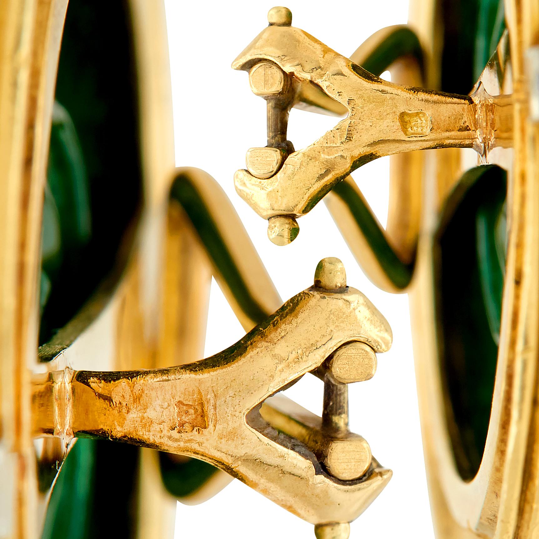 1960's Jade Diamond 18 Karat Two-Tone Gold Star Ear-Clip Earrings