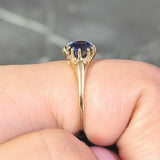 Victorian 5.77 CTW No Heat Burma Sapphire Diamond Platinum 14 Karat Antique Band Ring AGL Wilson's Estate Jewelry